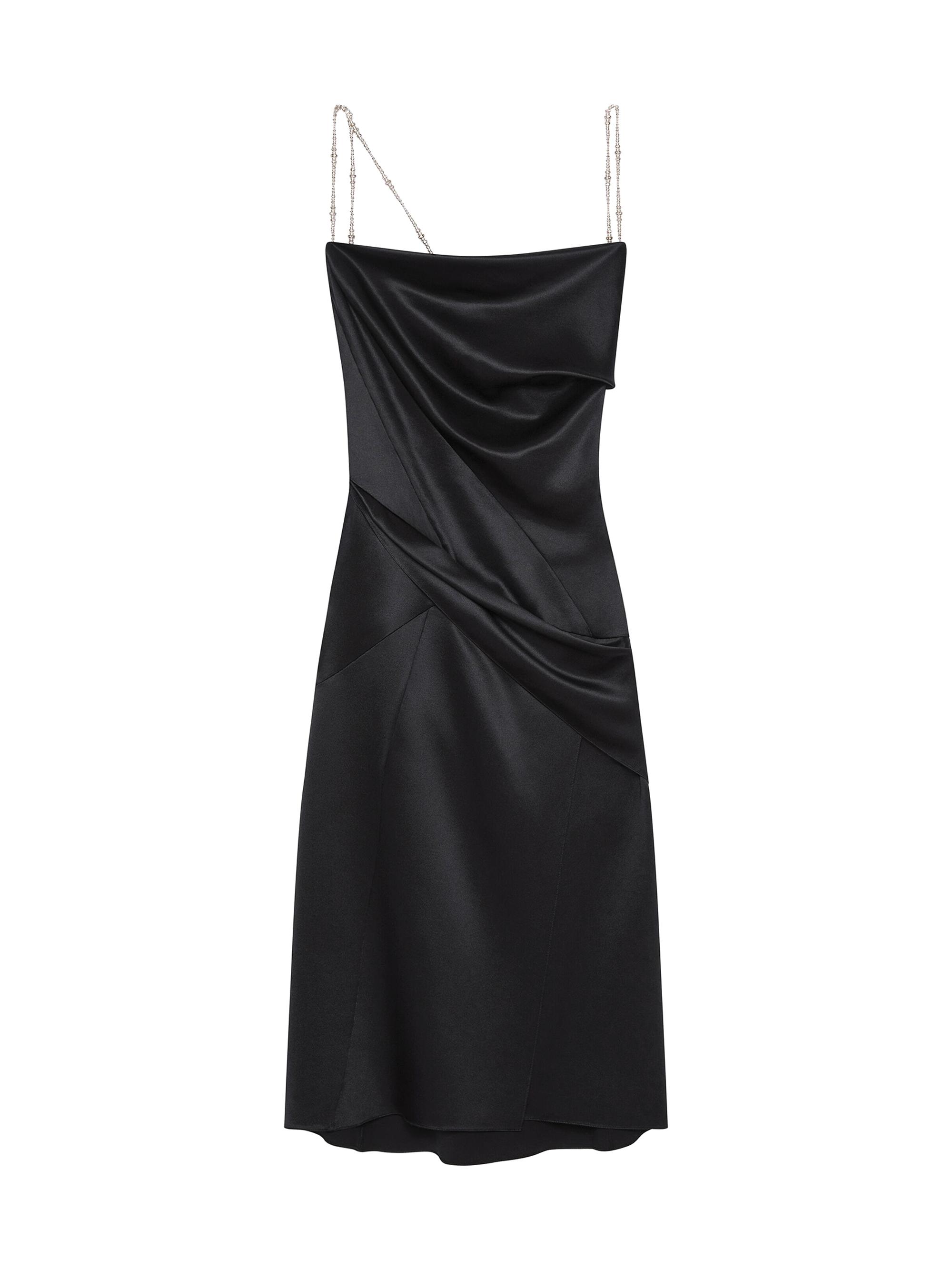 Givenchy Women's Straps Dress in Satin with Pearls & Crystals - Black