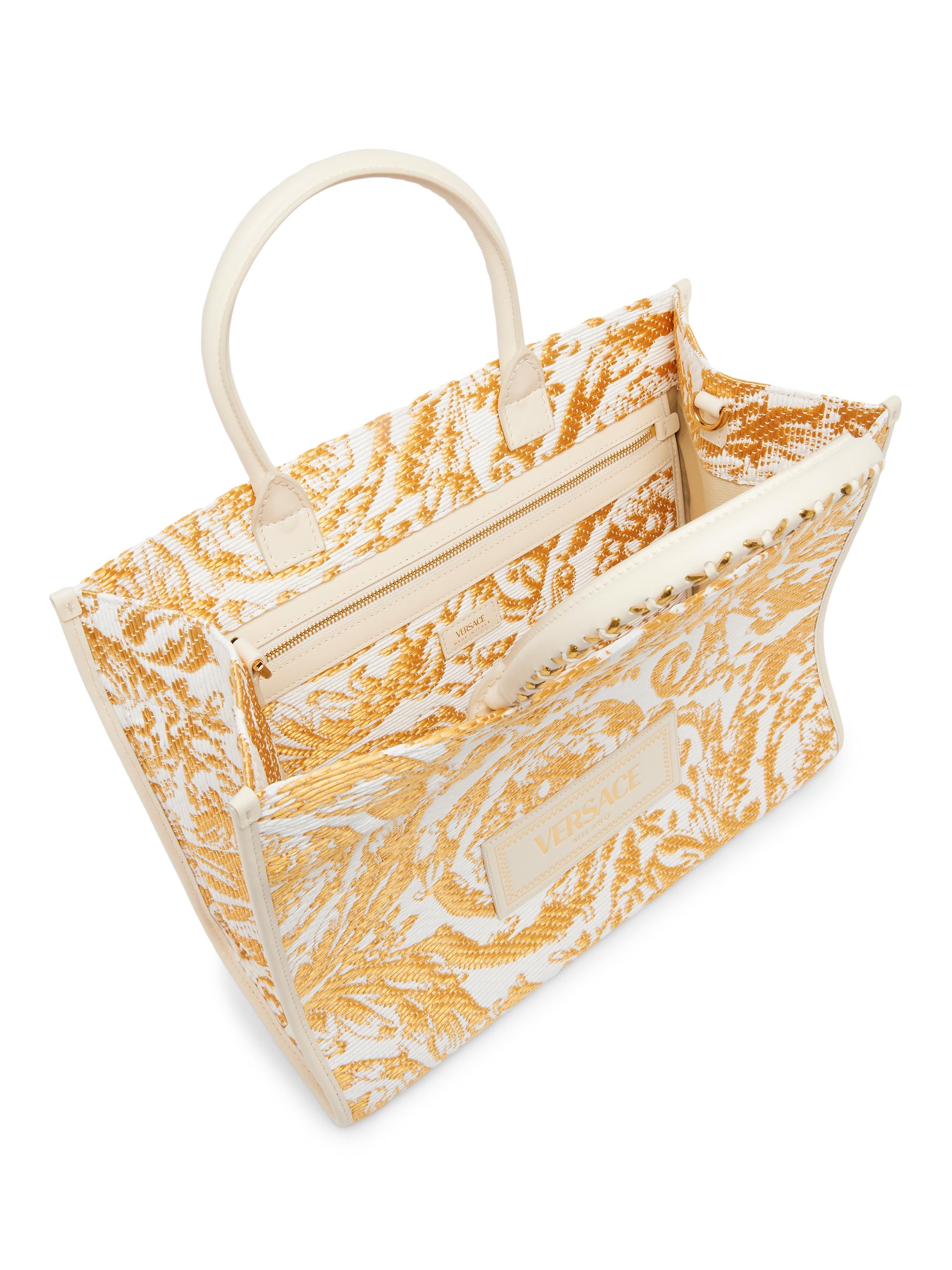 Versace Large Athena Jacquard Raffia Tote Bag | Saks Fifth Avenue