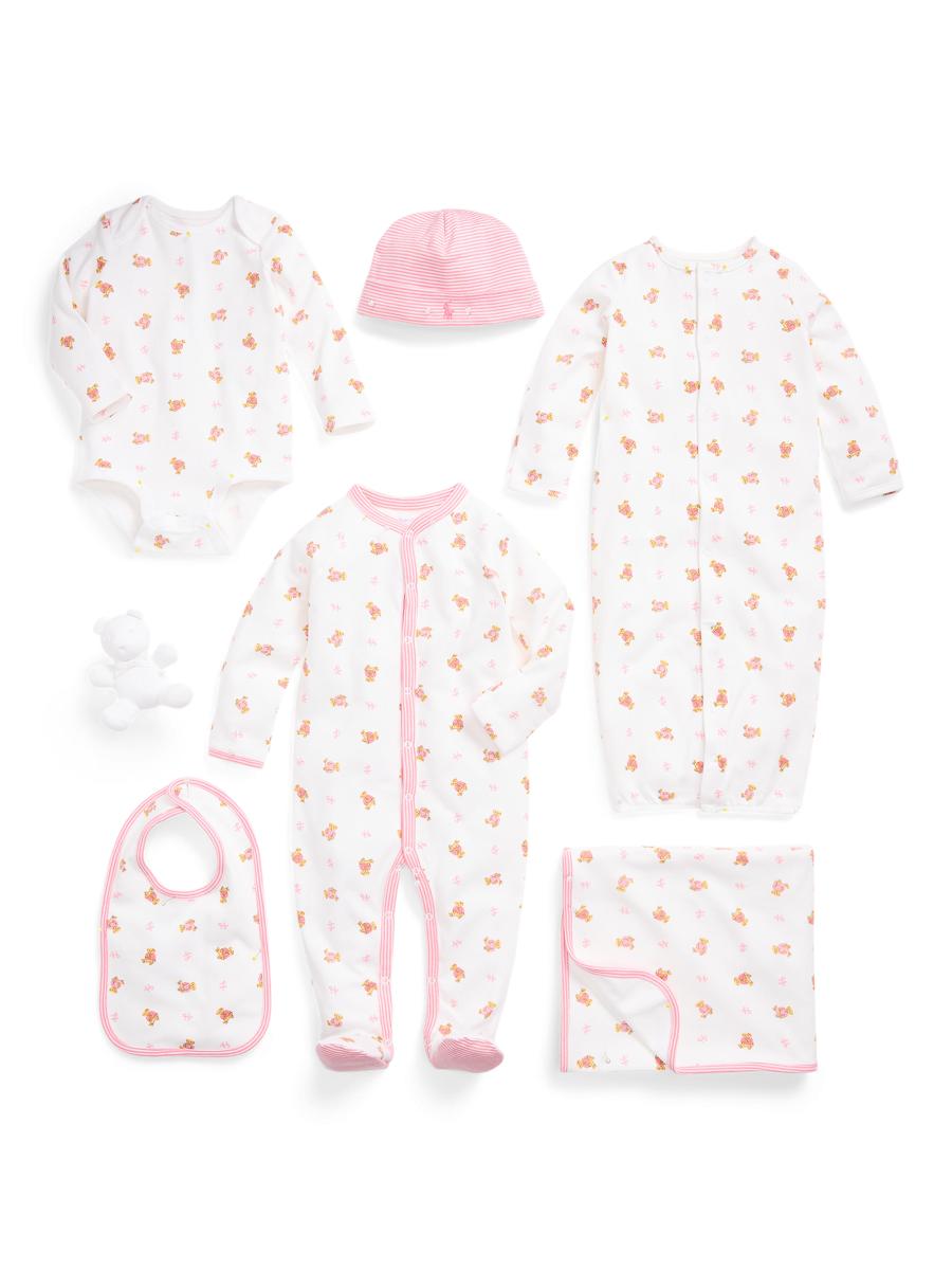 Polo Ralph Lauren Baby Girl's 7-Piece Cotton Essentials Gift