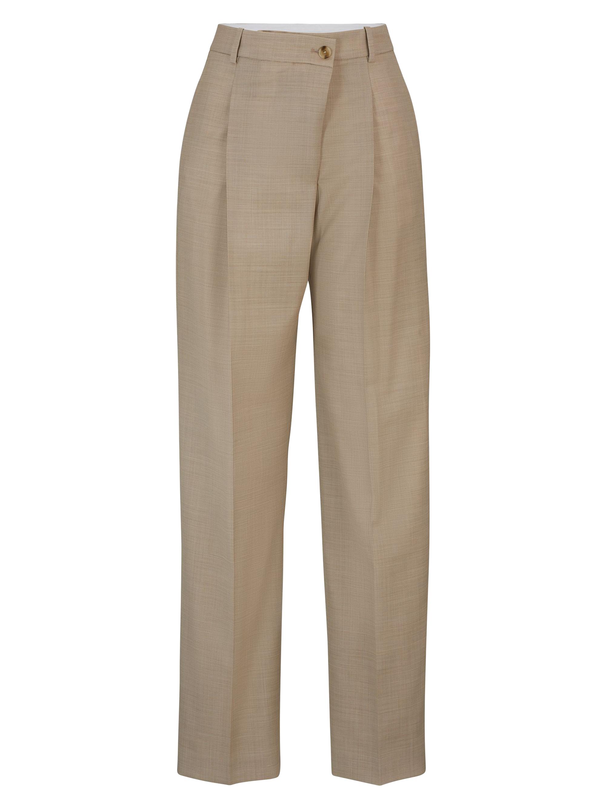 BOSS Women's Straight-Fit Regular-Rise Trousers - Beige