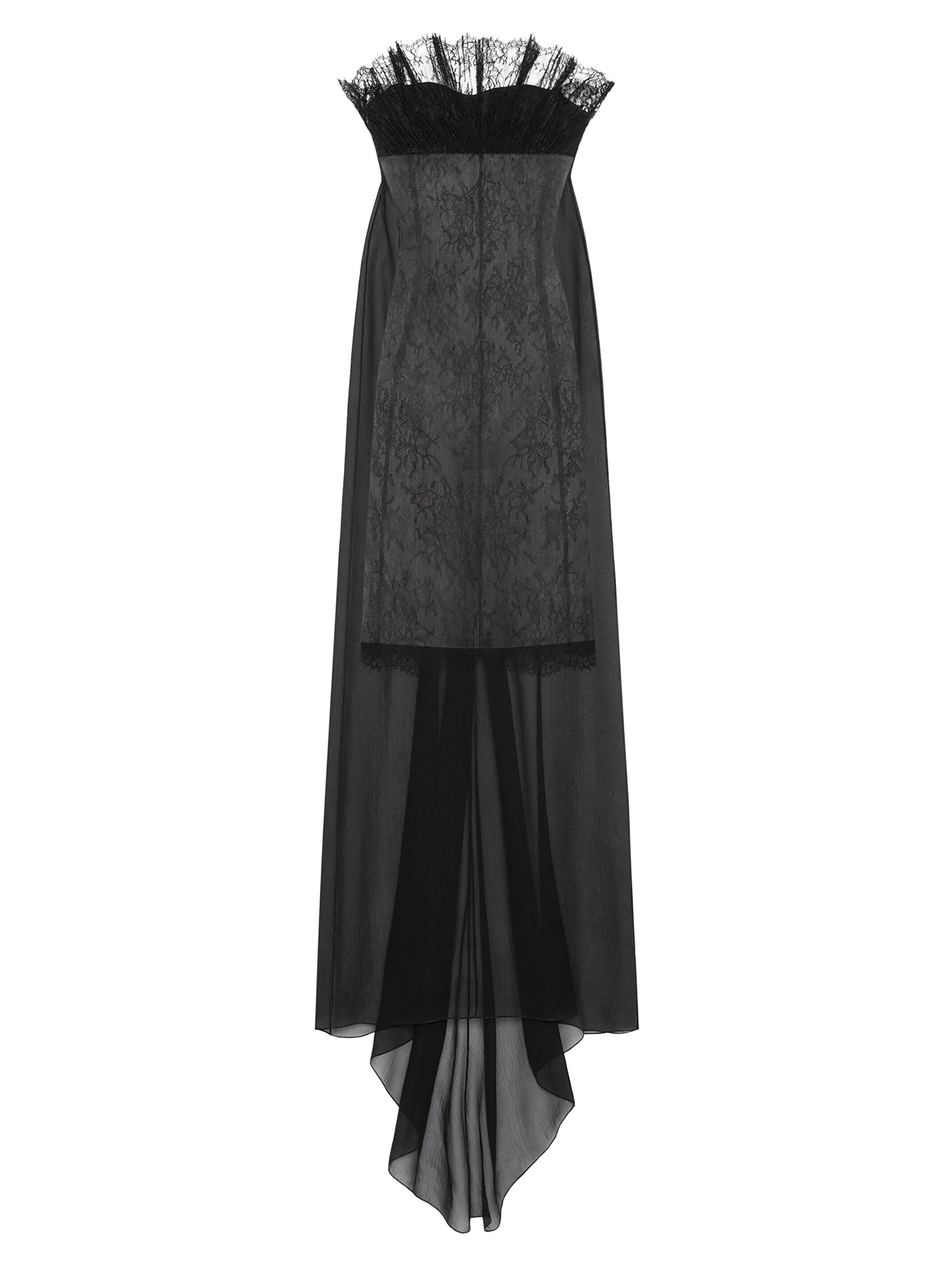 Givenchy Women's Bustier Dress in Muslin with Lace - Black