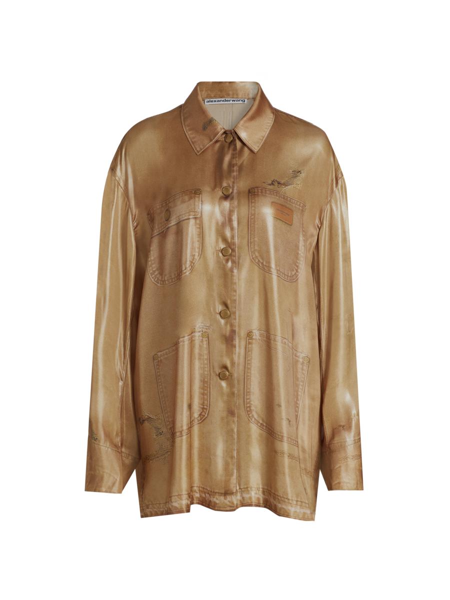 Tシャツ・カットソー [ALCMY] Bubble Sleeve Star Top Men's Stretch tulle top with Livestream print | Multicolor