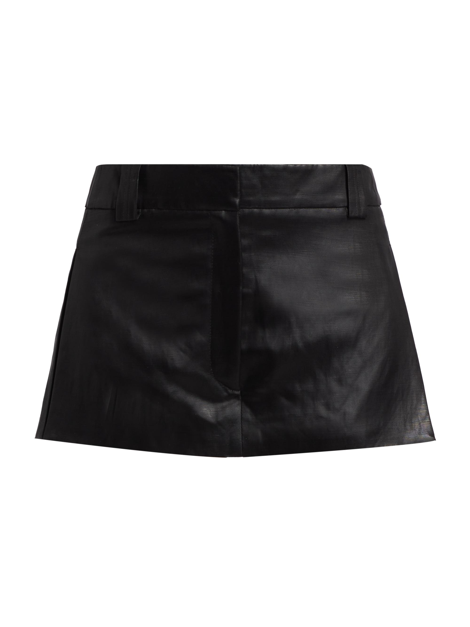 Alexander Wang Women's Coated Linen-Blend Slit Skort - Black
