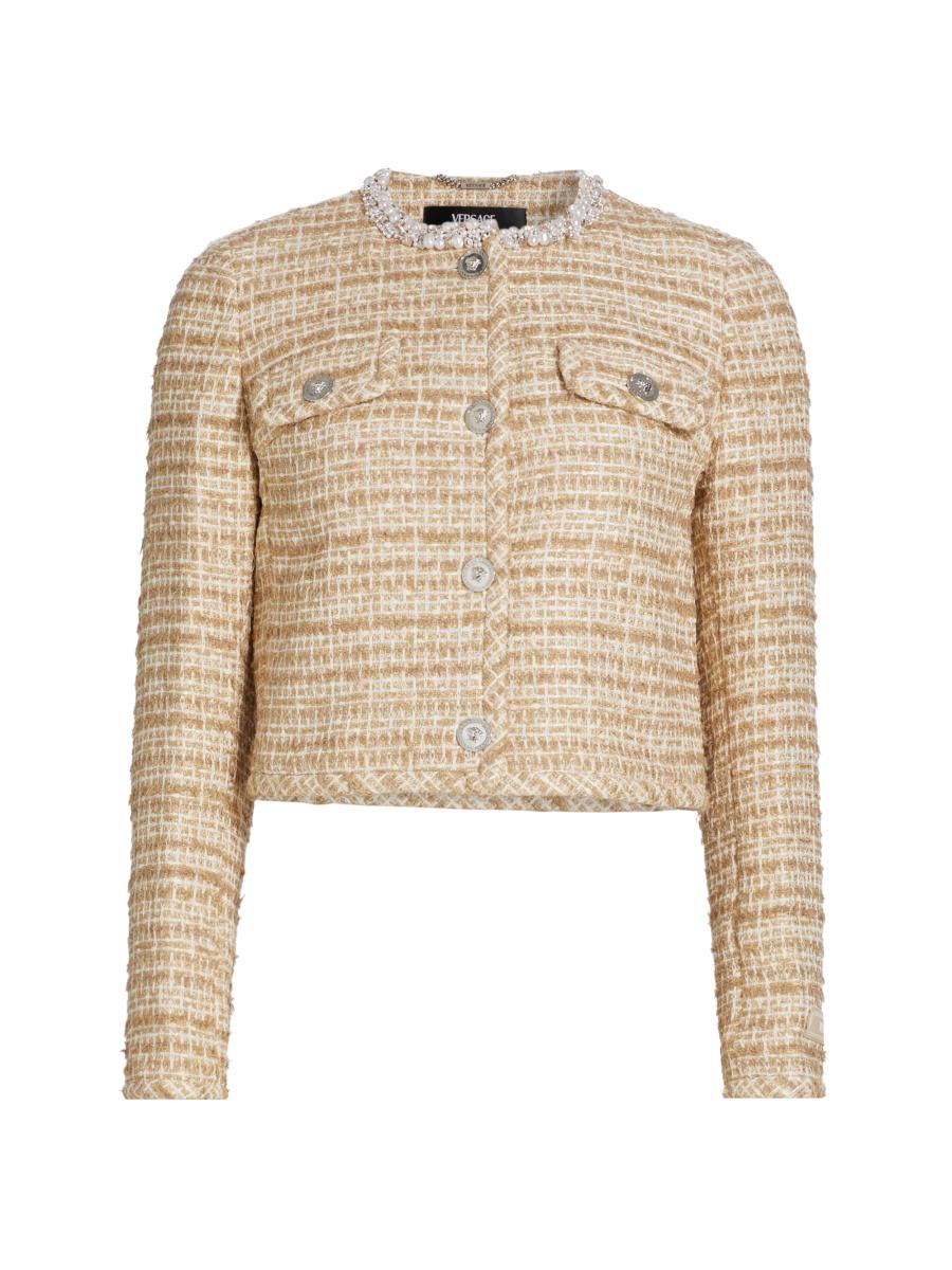 Versace Cotton-Blend Tweed Jacket | Saks Fifth Avenue