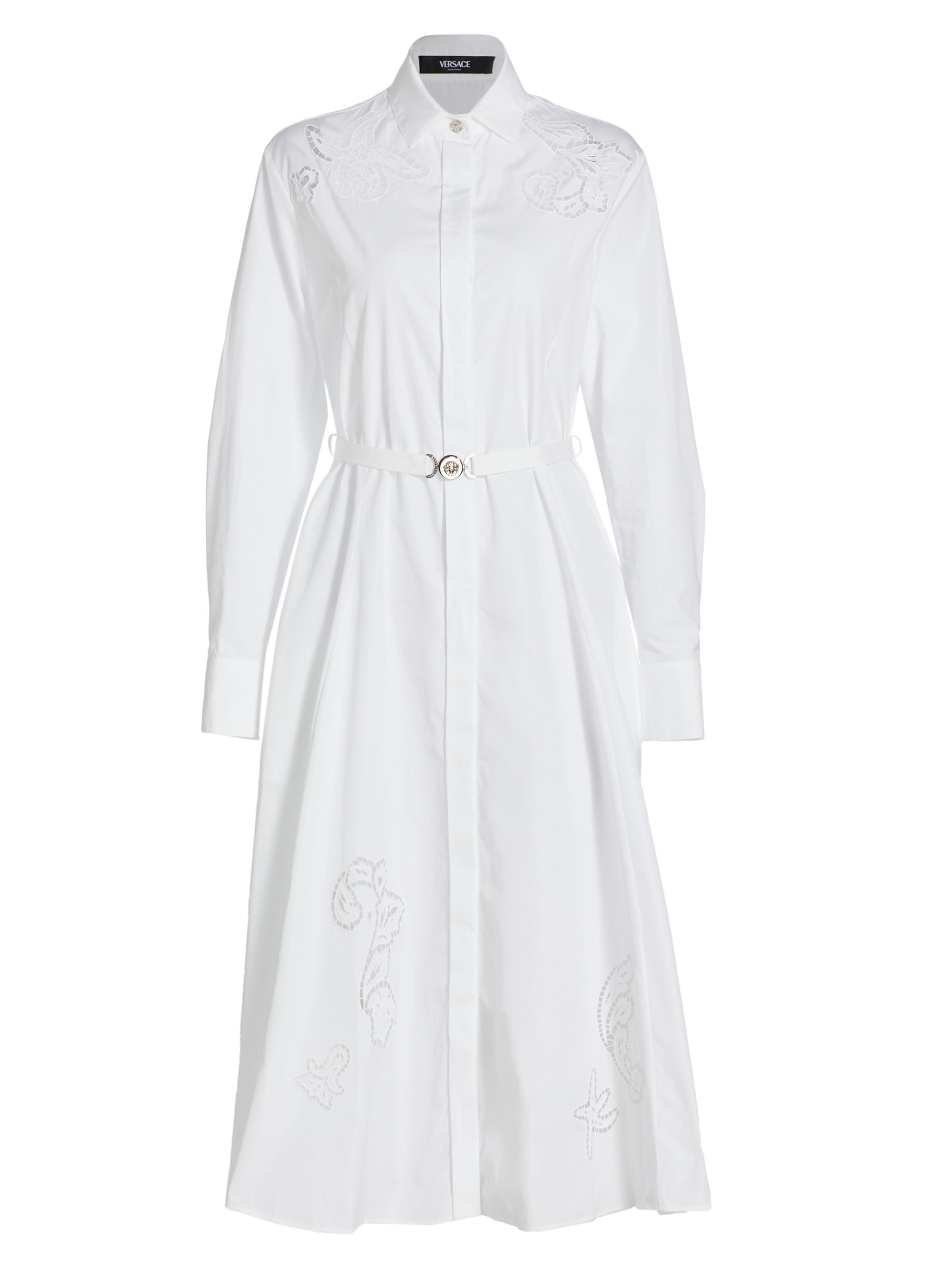 Versace Women's Cotton Poplin Midi-Dress - Optic White