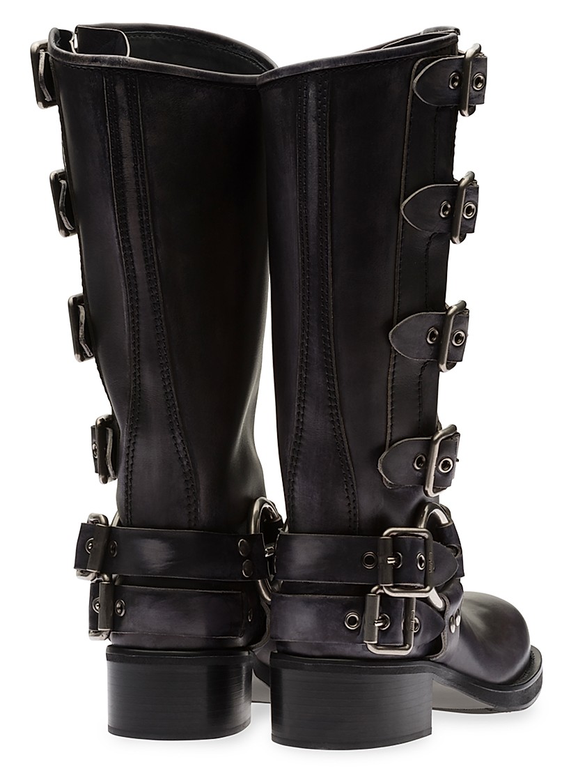 Shop Miu Miu Stivali Variante Fondo 50MM Leather Block-Heel Shop Miu Miu Stivali Variante Fondo 50MM Leather Block-Heel