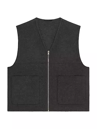 Waistcoat in Double Face Wool and Cashmere