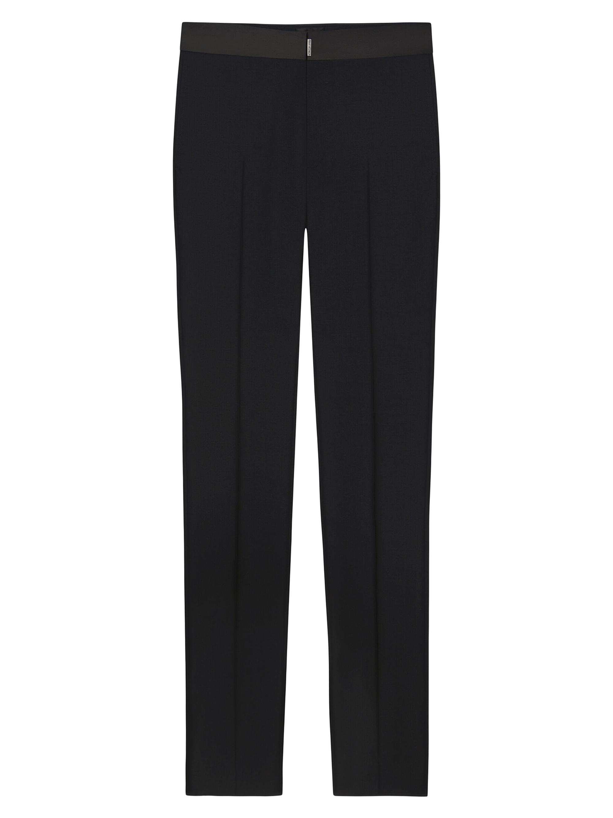 Givenchy Men's Pants in Wool and Mohair with Satin Belt - Black