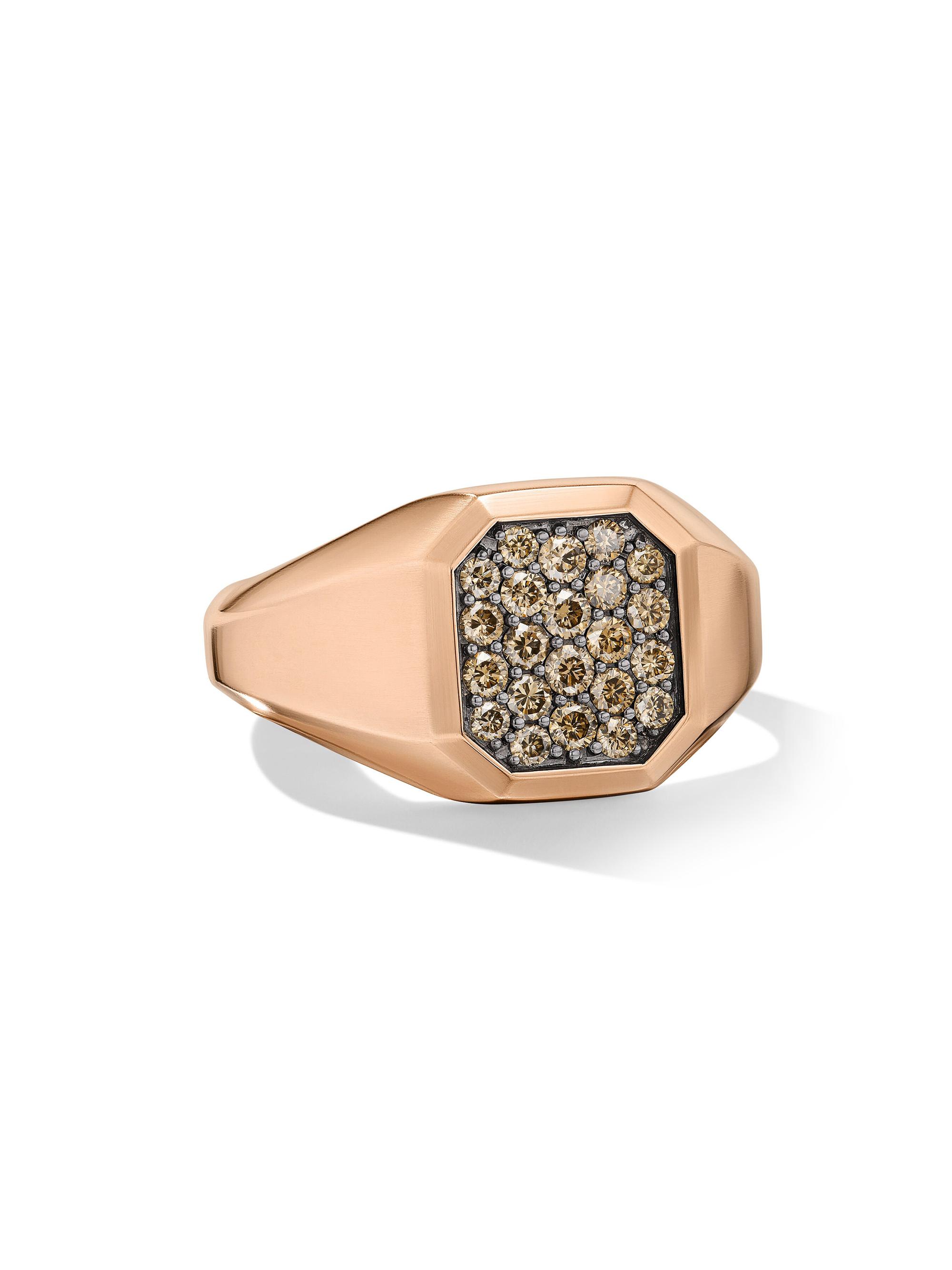 David Yurman Men's Streamline Signet Ring in 18K Rose Gold - Rose Gold