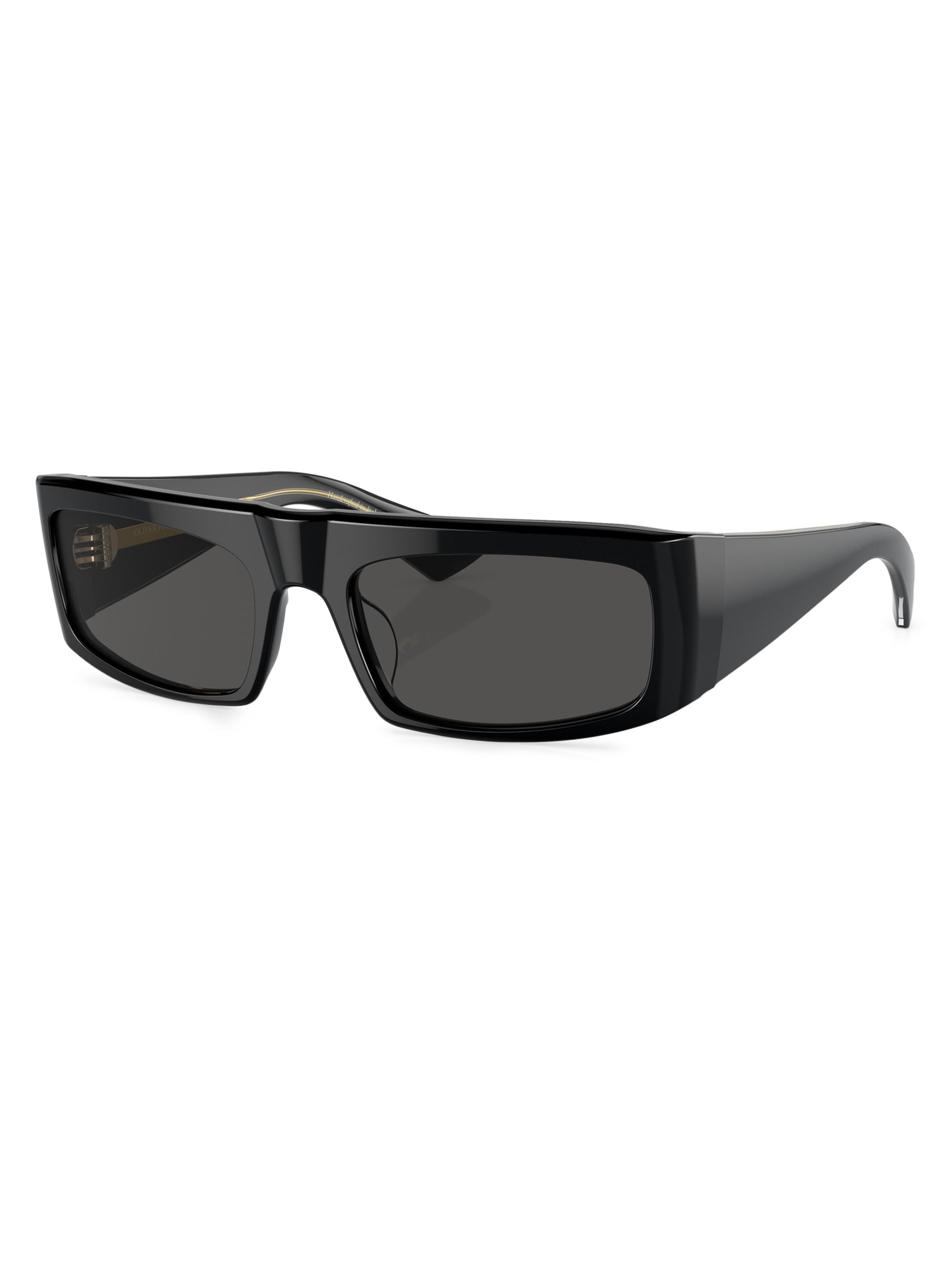 Khaite x Oliver Peoples Women's 56MM Rectangular Sunglasses - Black Dark Grey