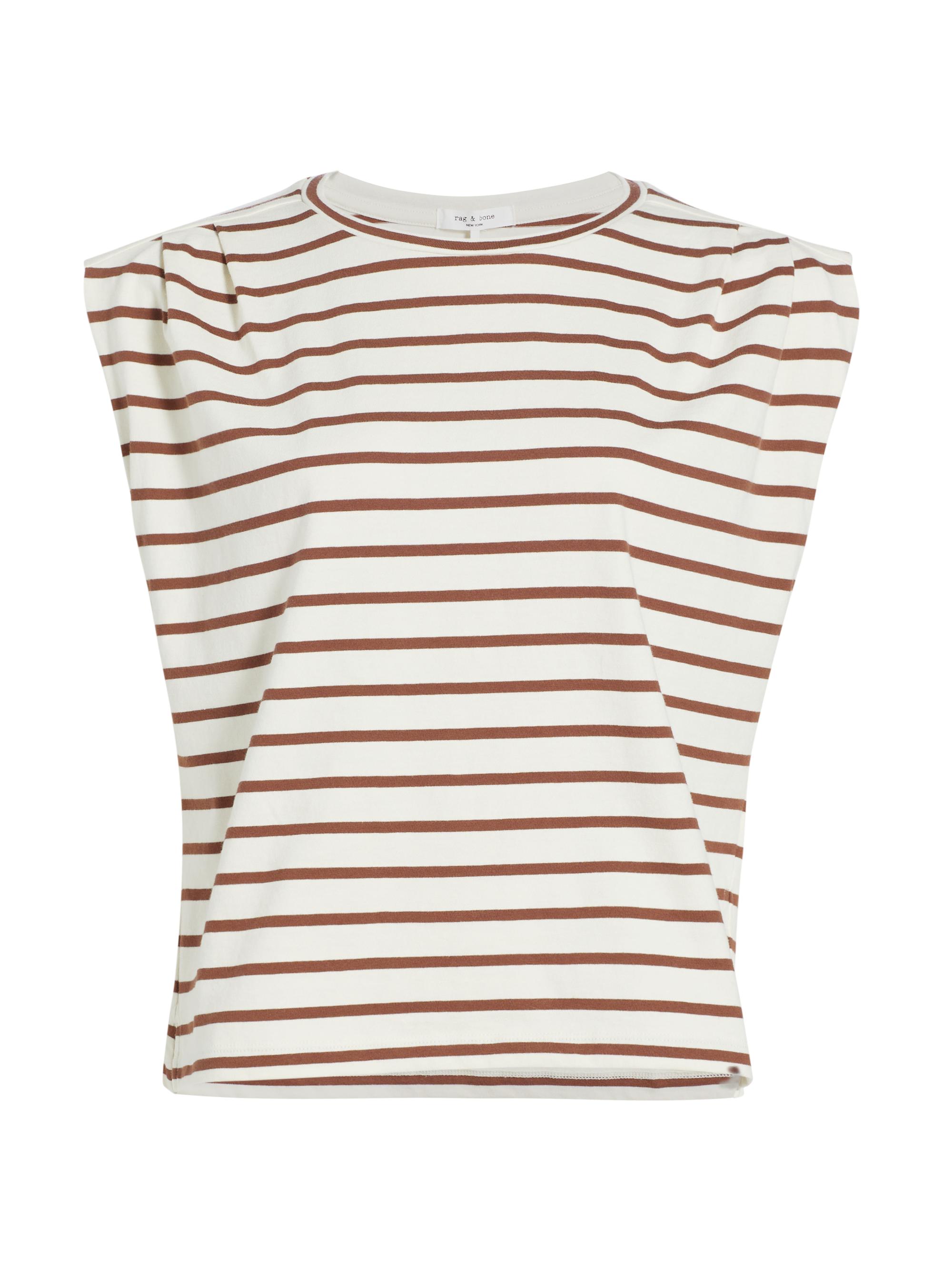 rag & bone Women's Mica Striped Cotton Muscle Tank - Brown Stripe