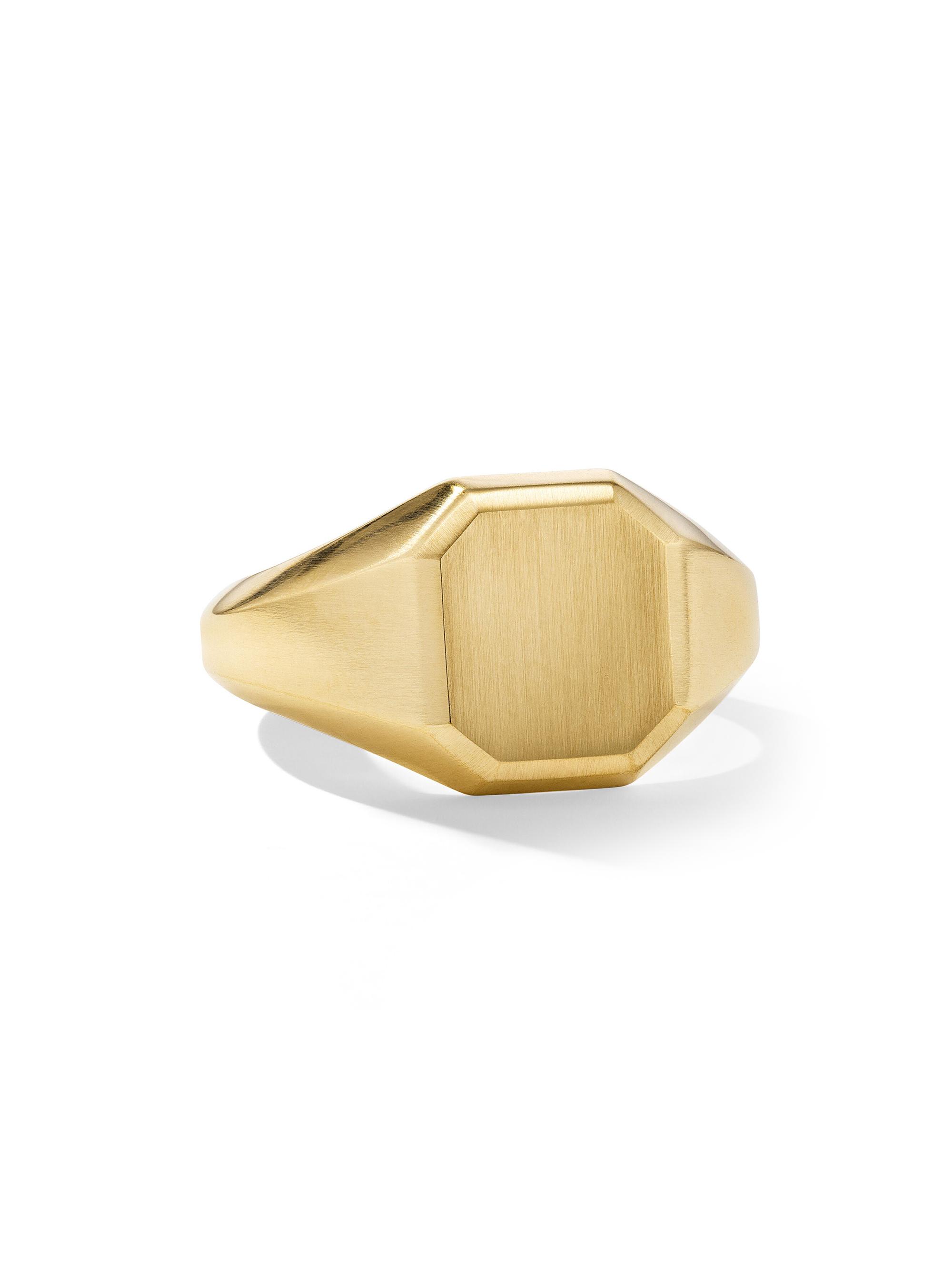 David Yurman Men's Streamline Signet Ring in 18K Yellow Gold, 14mm - Gold