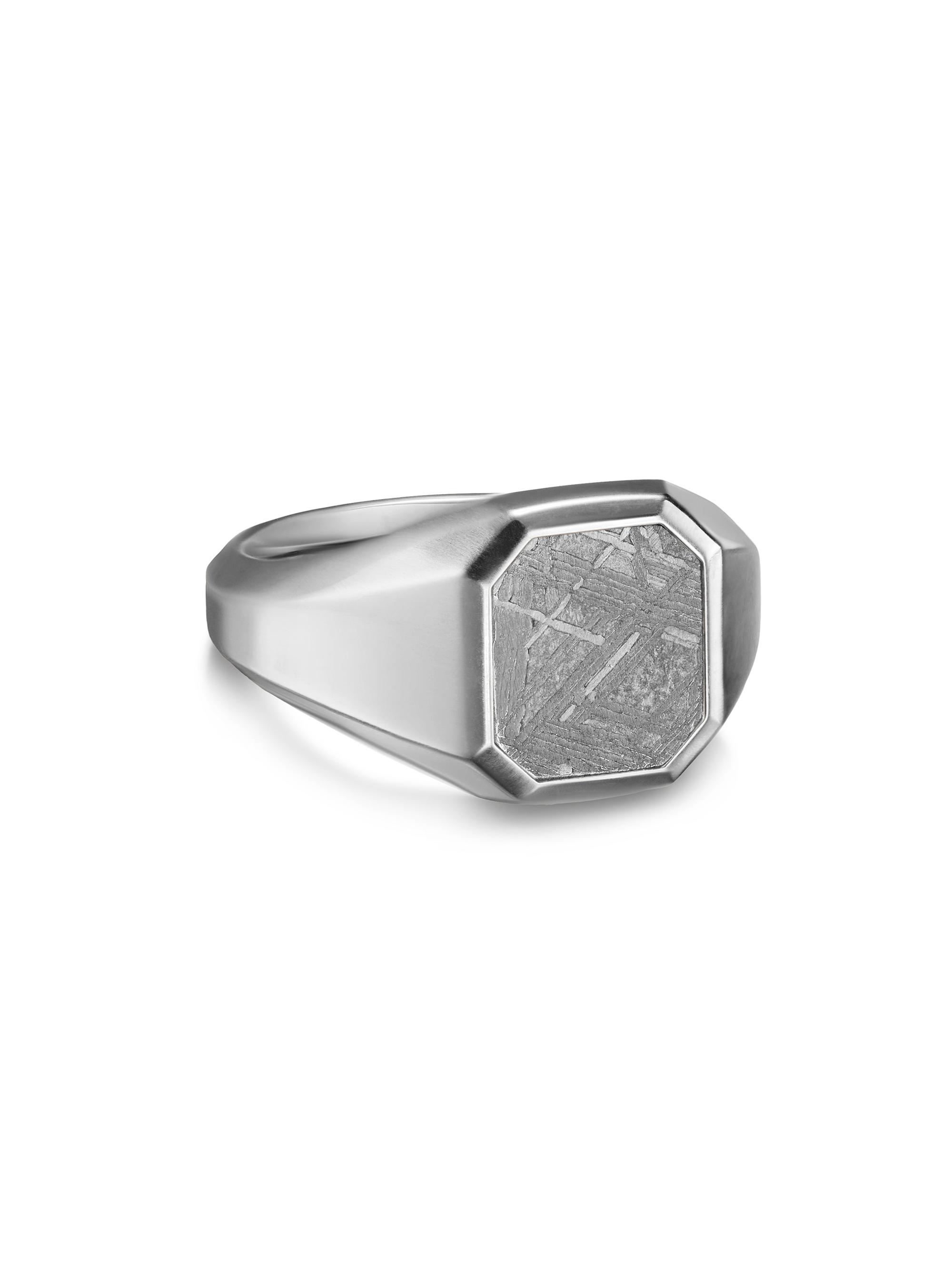 David Yurman Men's Streamline Signet Ring in Sterling Silver - Meteorite