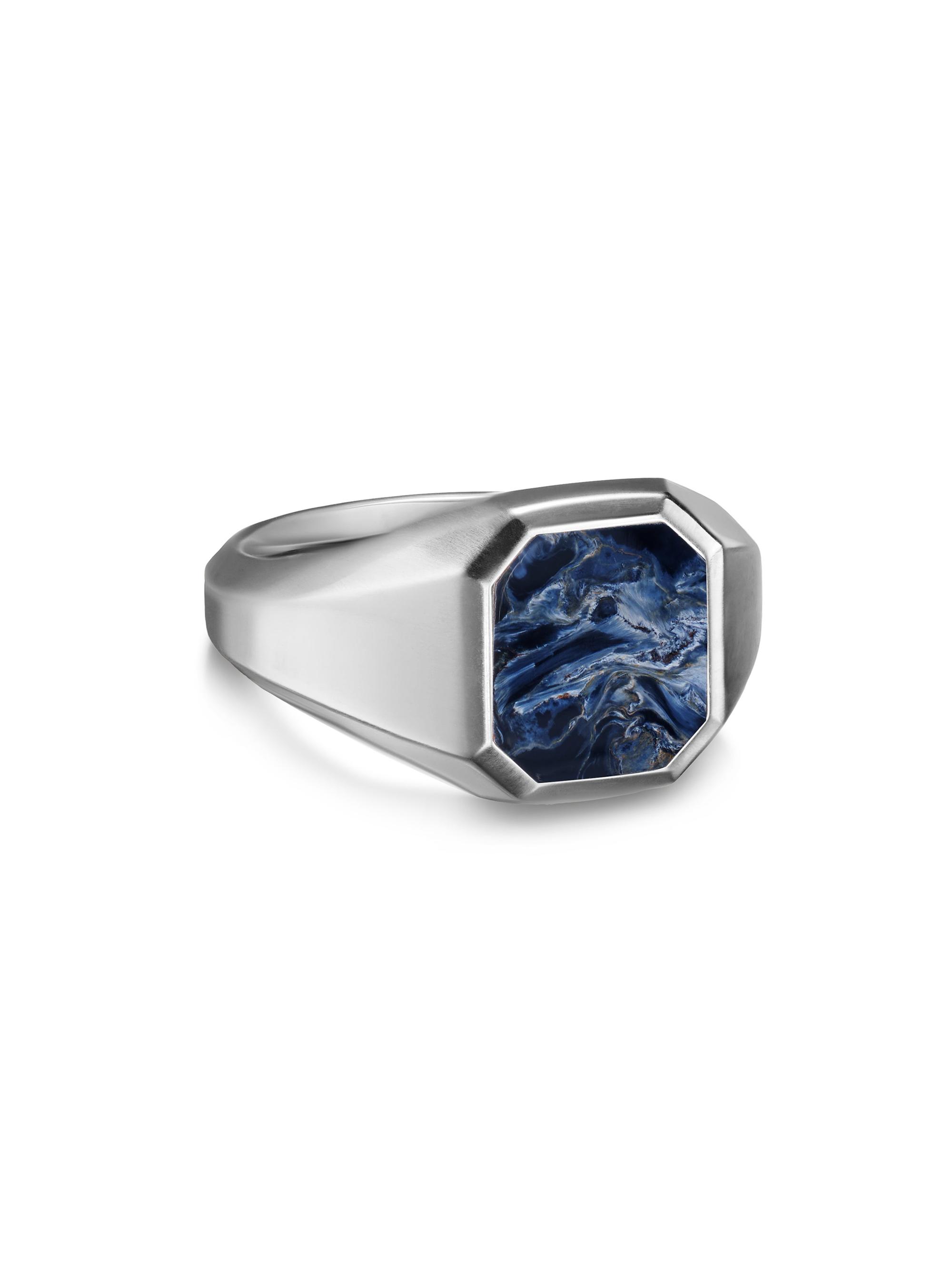 David Yurman Men's Streamline Signet Ring in Sterling Silver - Pietersite