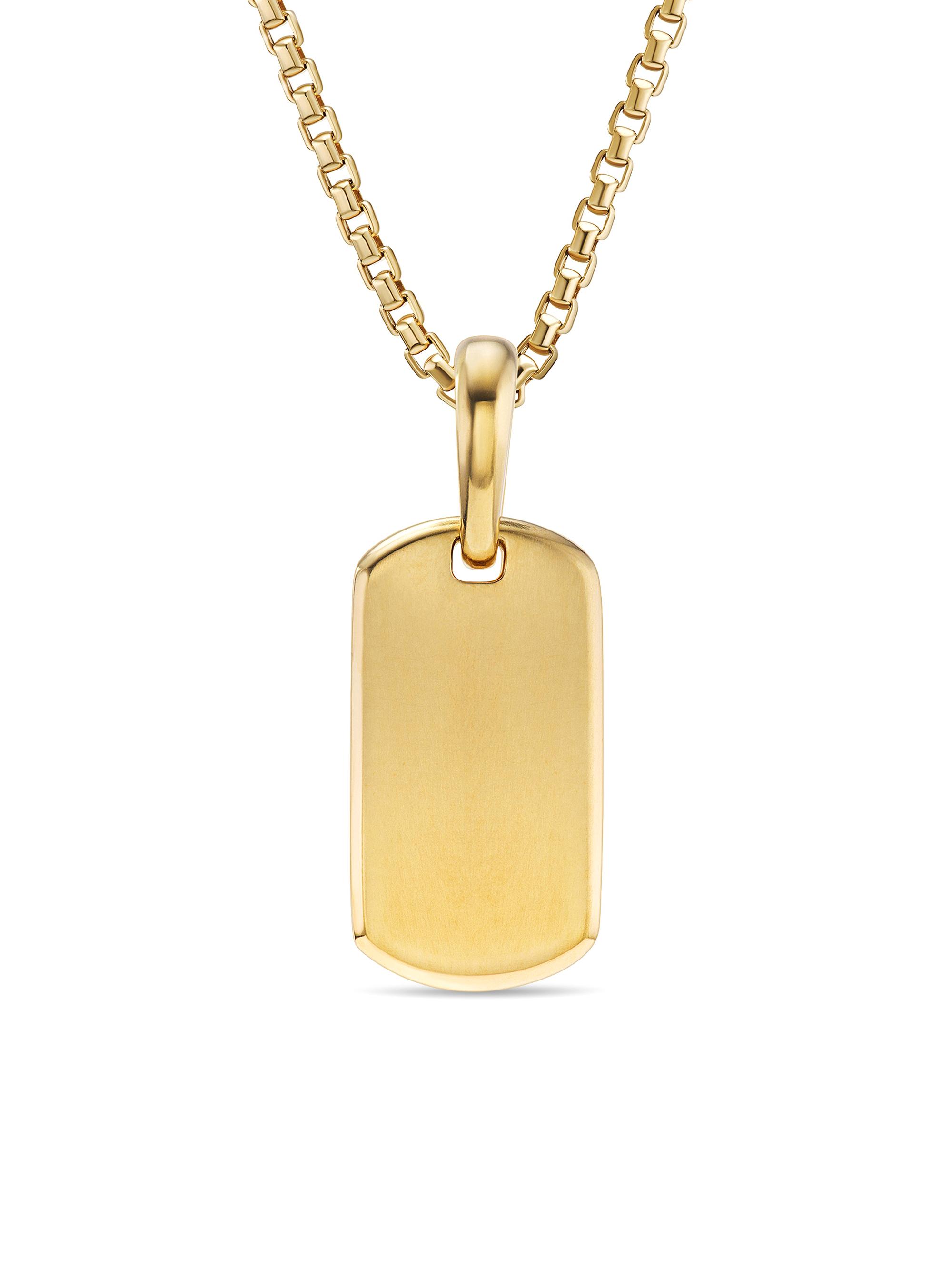 David Yurman Men's Chevron Tag in 18K Yellow Gold, 21mm - Gold