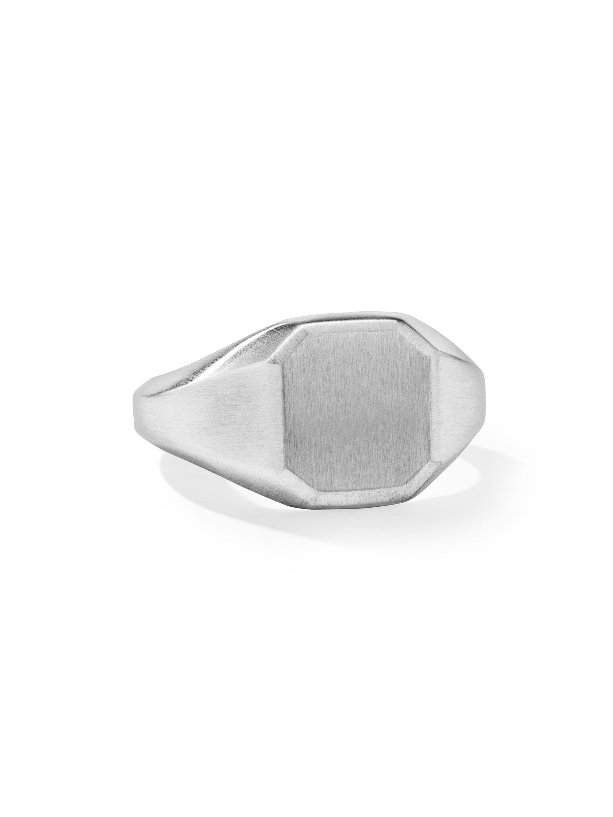 David Yurman Men's Streamline Signet Ring in Sterling Silver, 14mm - Silver