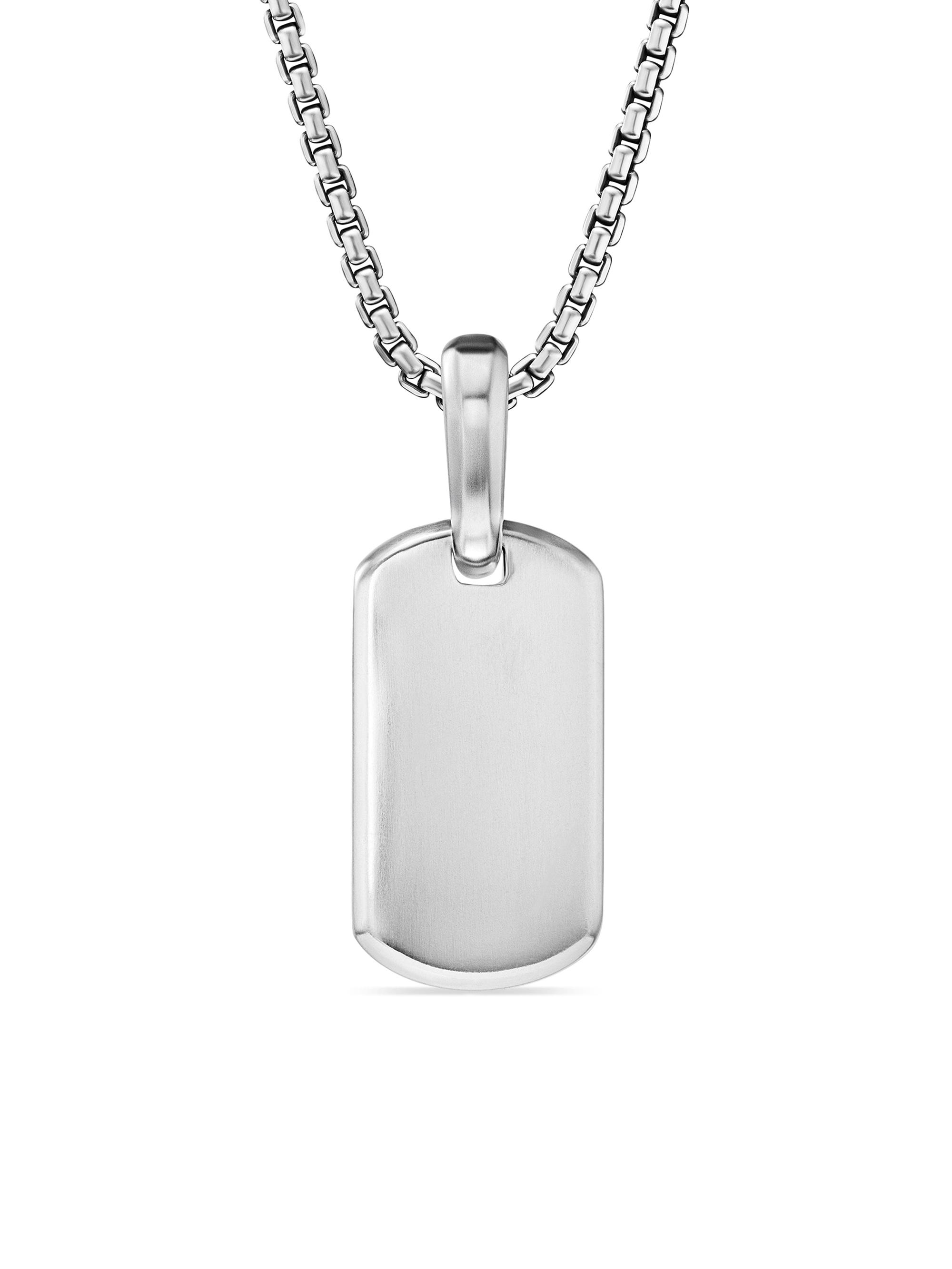 David Yurman Men's Chevron Tag in Sterling Silver, 21mm - Silver