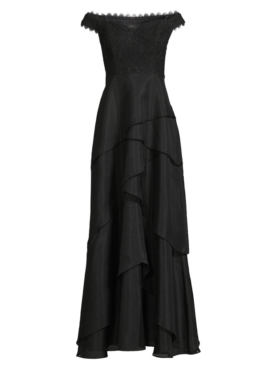 Aidan Mattox Lace & Organza A-Line Gown | Saks Fifth Avenue