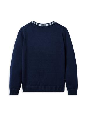 Versace Kids White amp; Navy Nautical Stripe Sweater