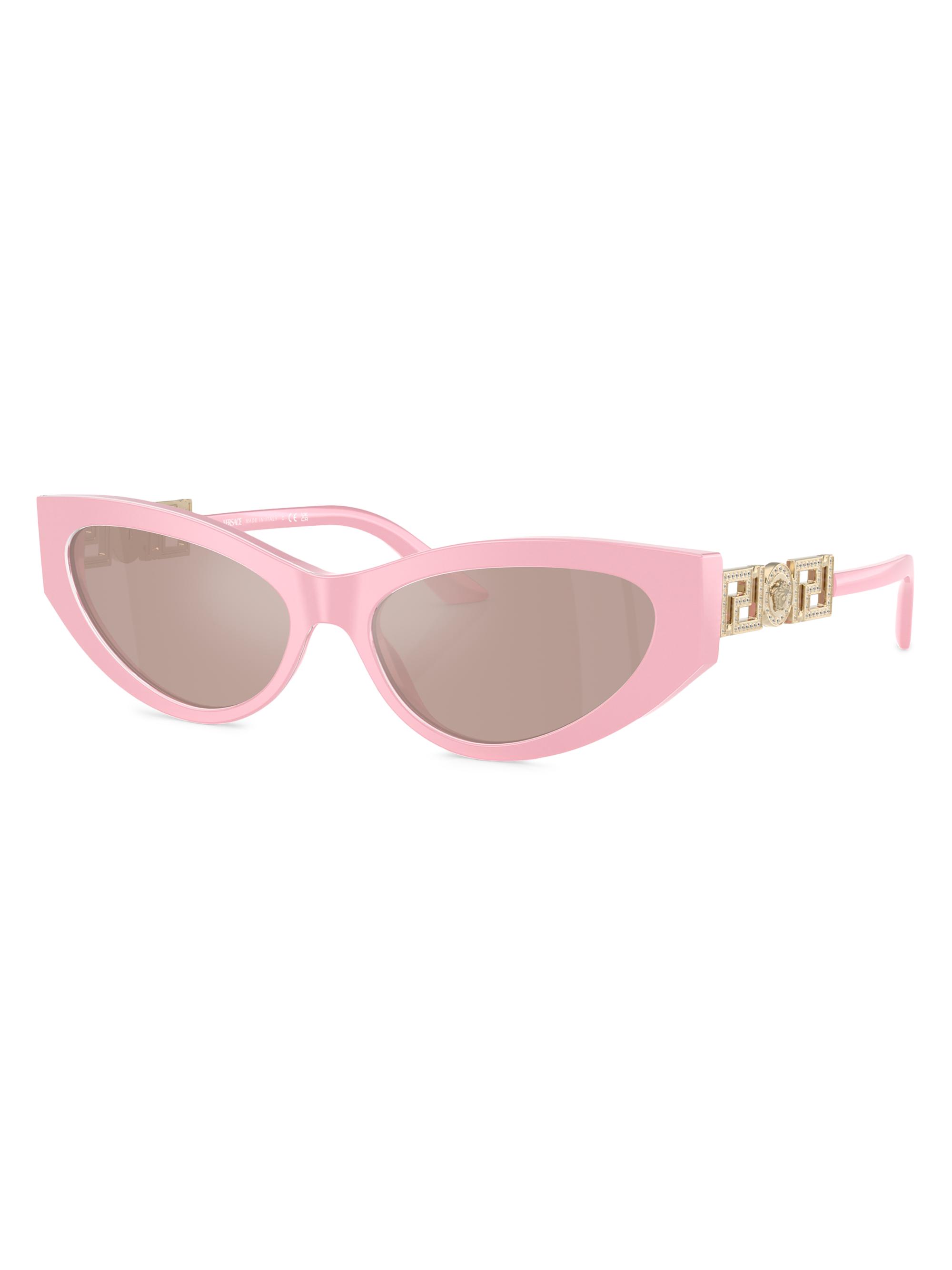 Versace Women's Bright Greca 56MM Cat-Eye Sunglasses - Pink Gold Rose
