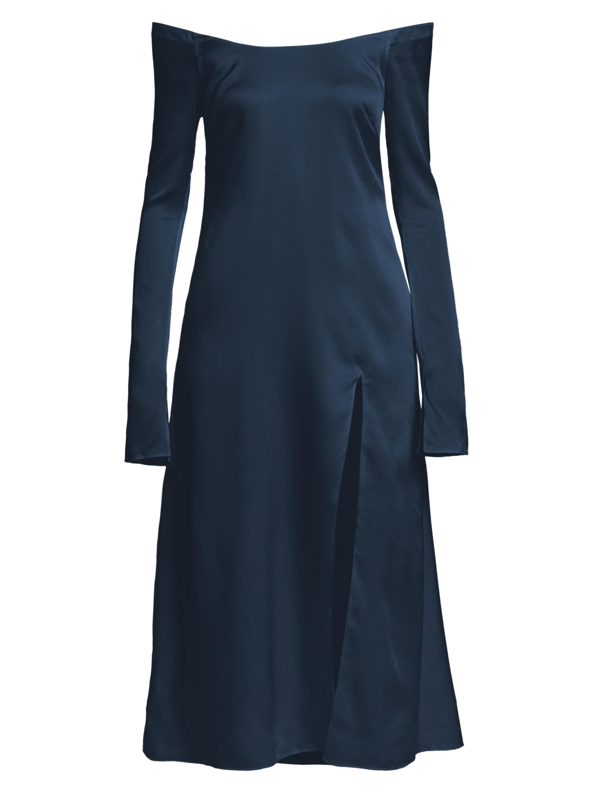 Azeeza Women's Katrina Silk-Blend Off-the-Shoulder Midi-Dress - Navy