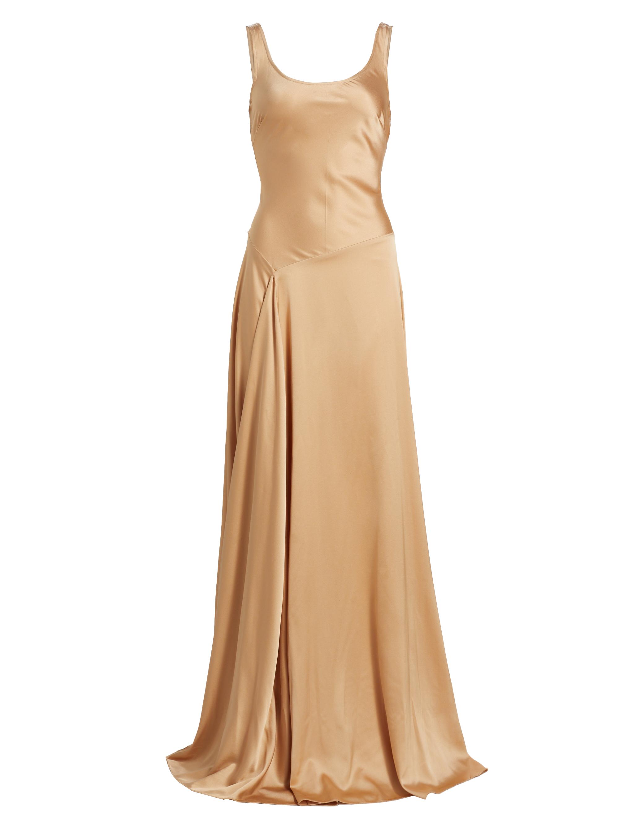 Azeeza Women's Deepika Silk-Blend Asymmetric Gown - Coffee