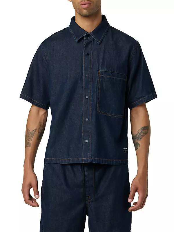 Shop Hudson Jeans Cropped Denim Shirt | Saks Fifth Avenue