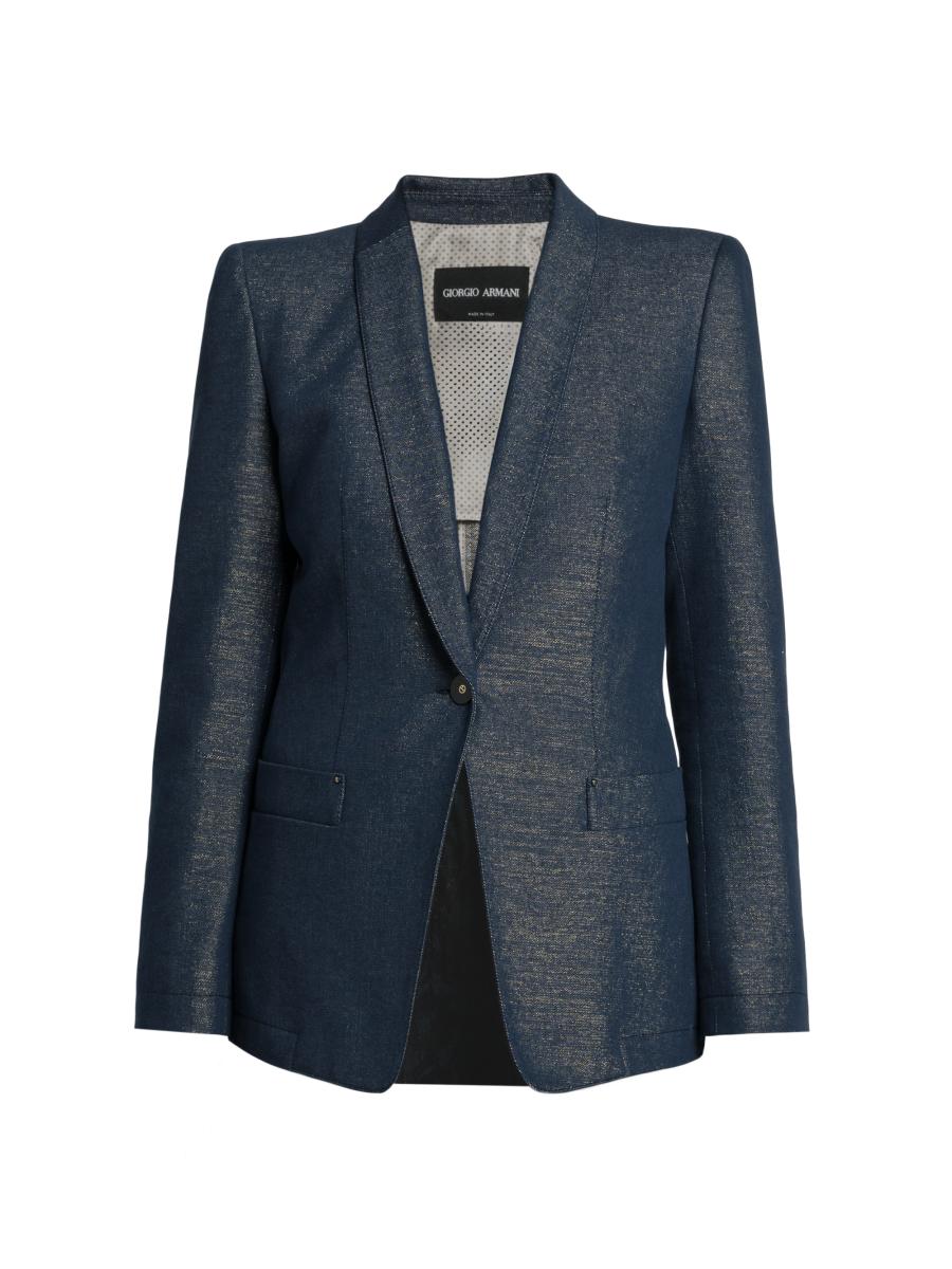 Giorgio Armani Metallic Denim Blazer | Saks Fifth Avenue