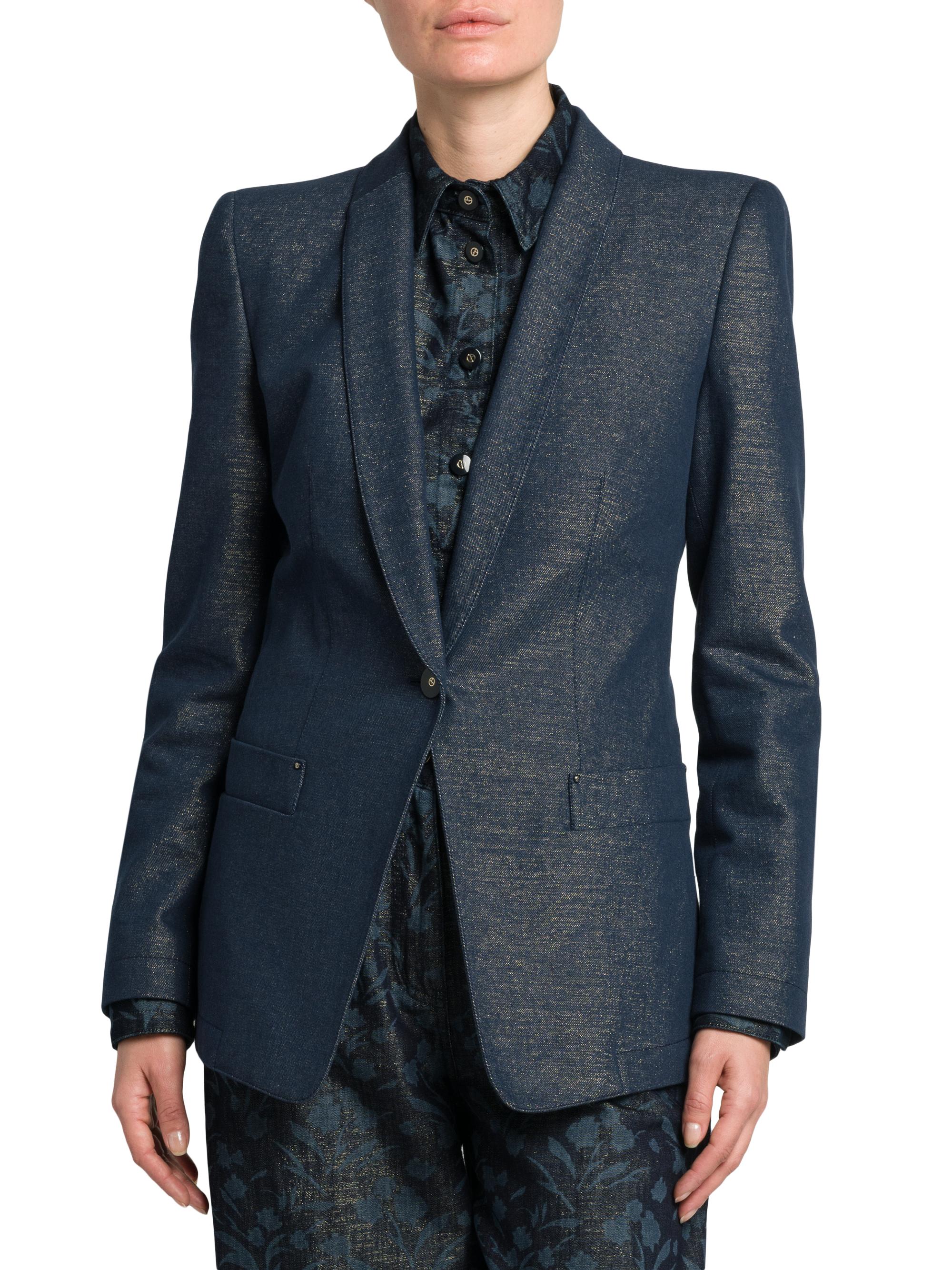 【美品】GIORGIO ARMANI☆ジャケット☆黒タグ☆XL☆黒☆1B☆薄手 Giorgio Armani Metallic Denim Blazer | Saks Fifth Avenue