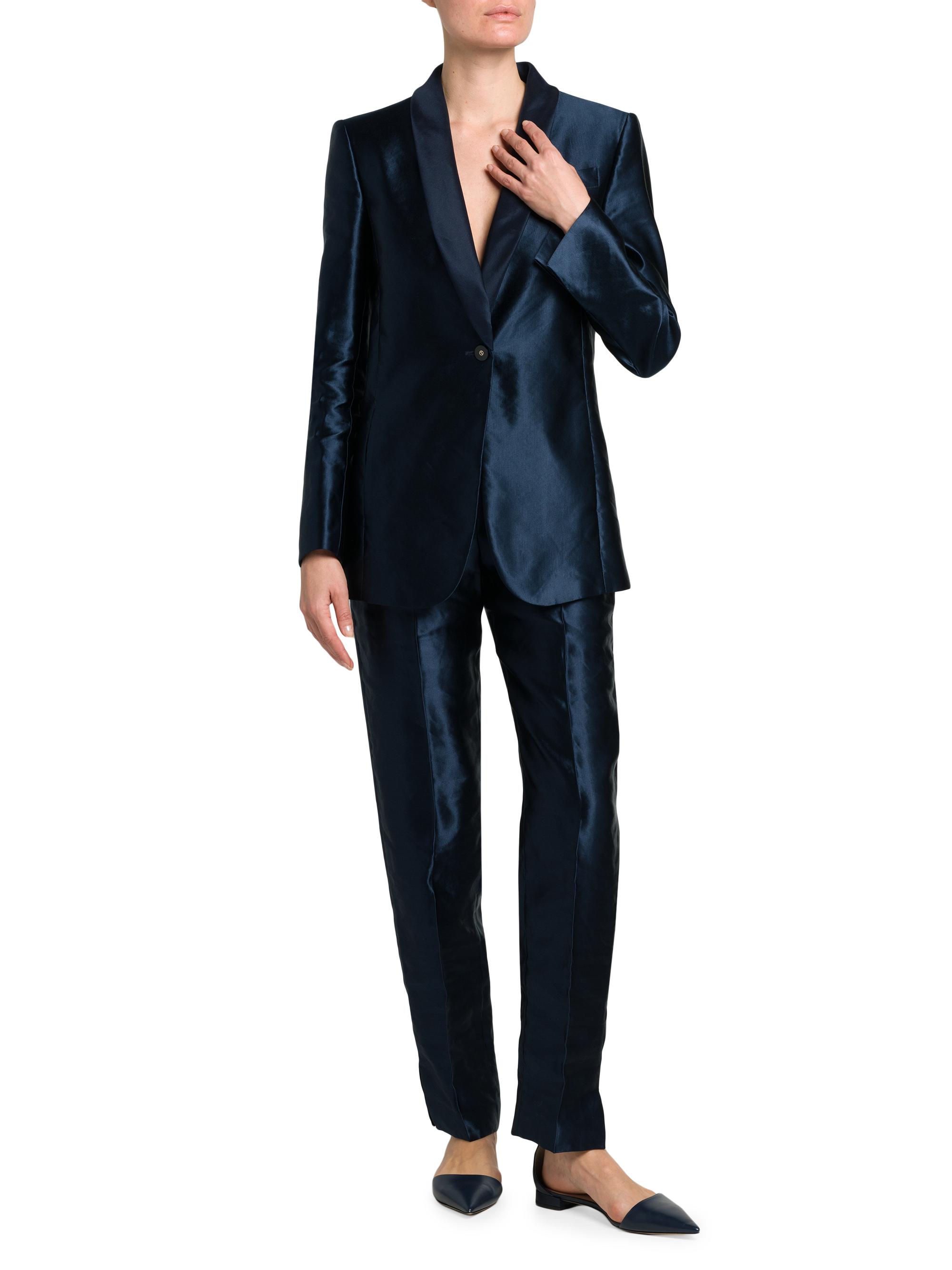 Giorgio Armani Linen-Silk Tapered Pants | Saks Fifth Avenue