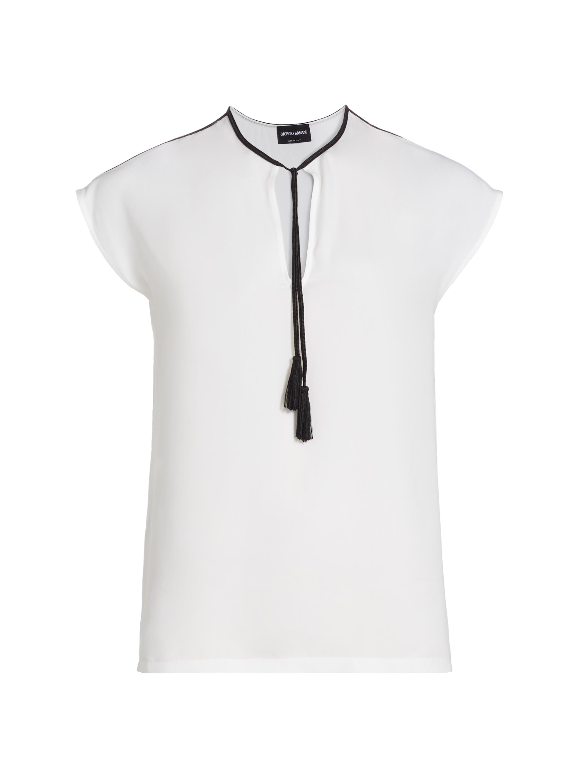 Giorgio Armani Women's Tassel Silk Georgette Blouse - Wind