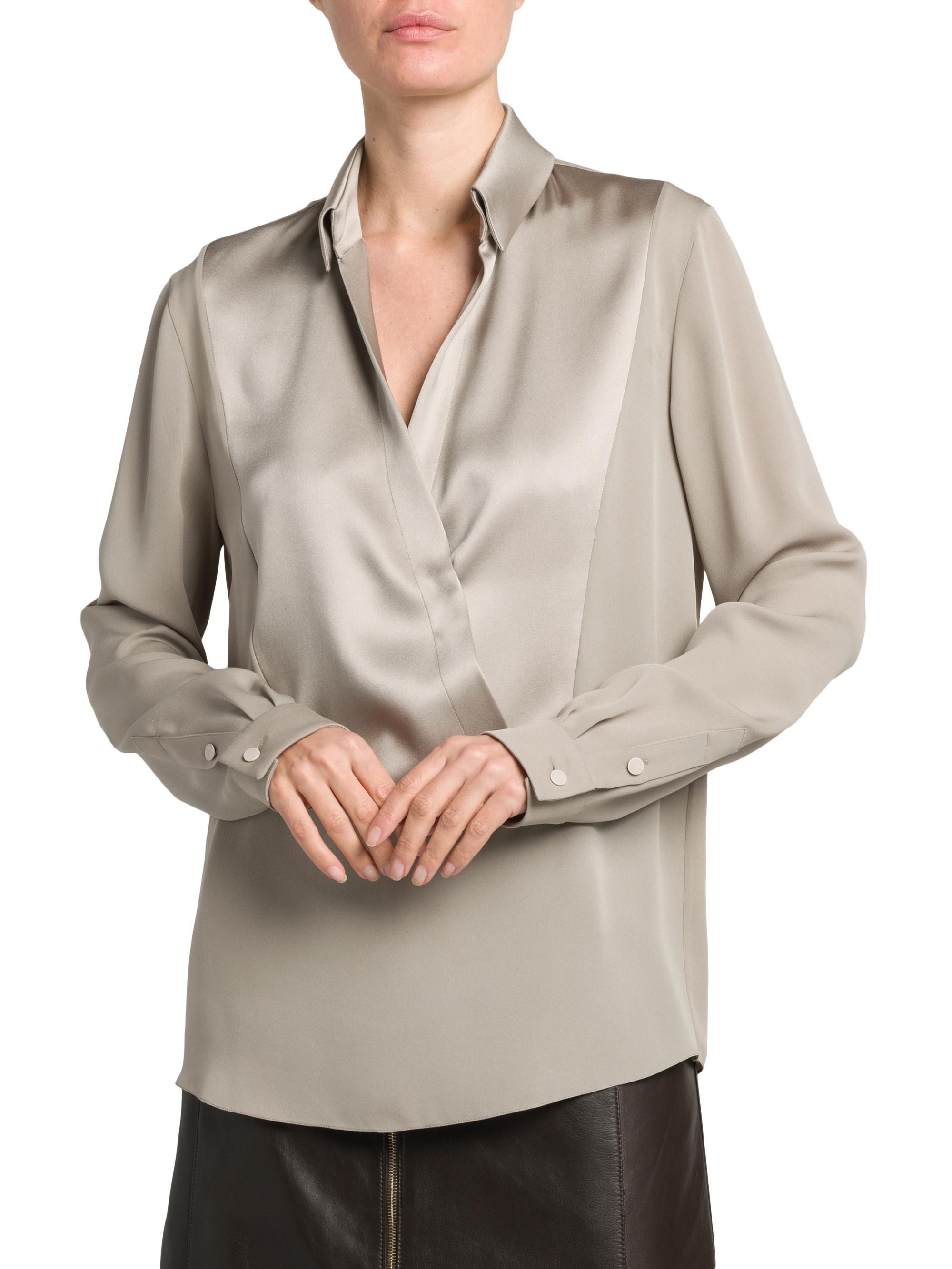 Giorgio Armani Silk Paneled Blouse | Saks Fifth Avenue