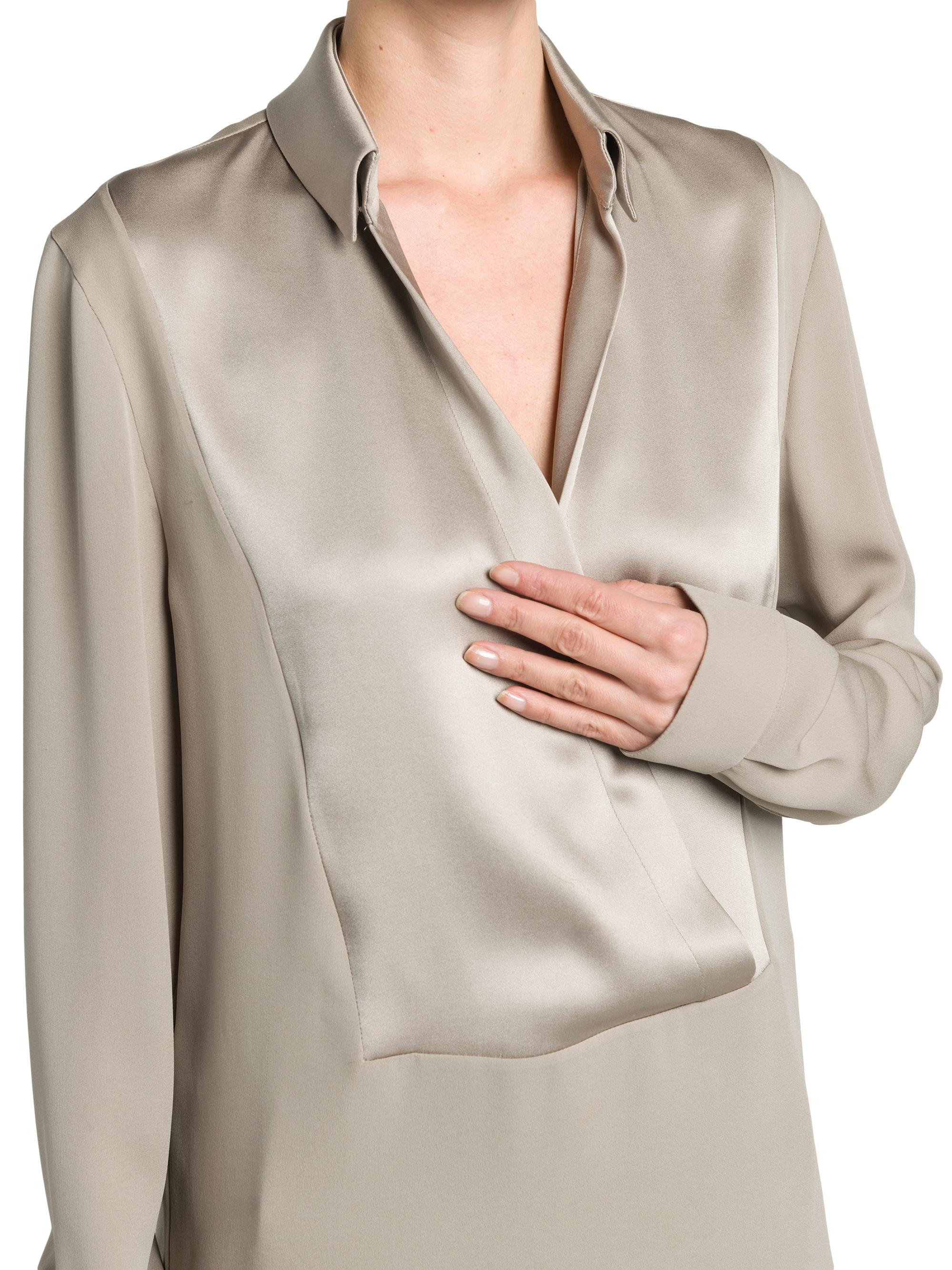 Giorgio Armani Silk Paneled Blouse | Saks Fifth Avenue