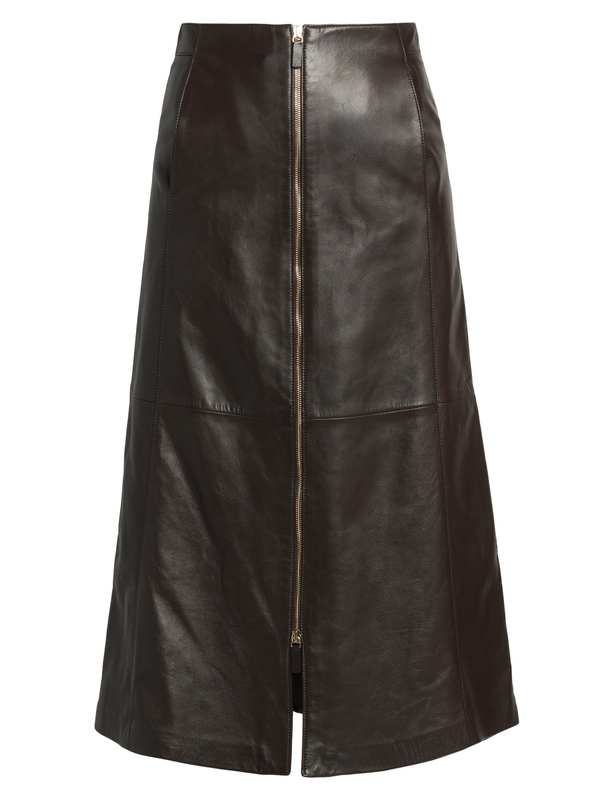 Giorgio Armani Women's Leather Zip Maxi Skirt - Delicioso