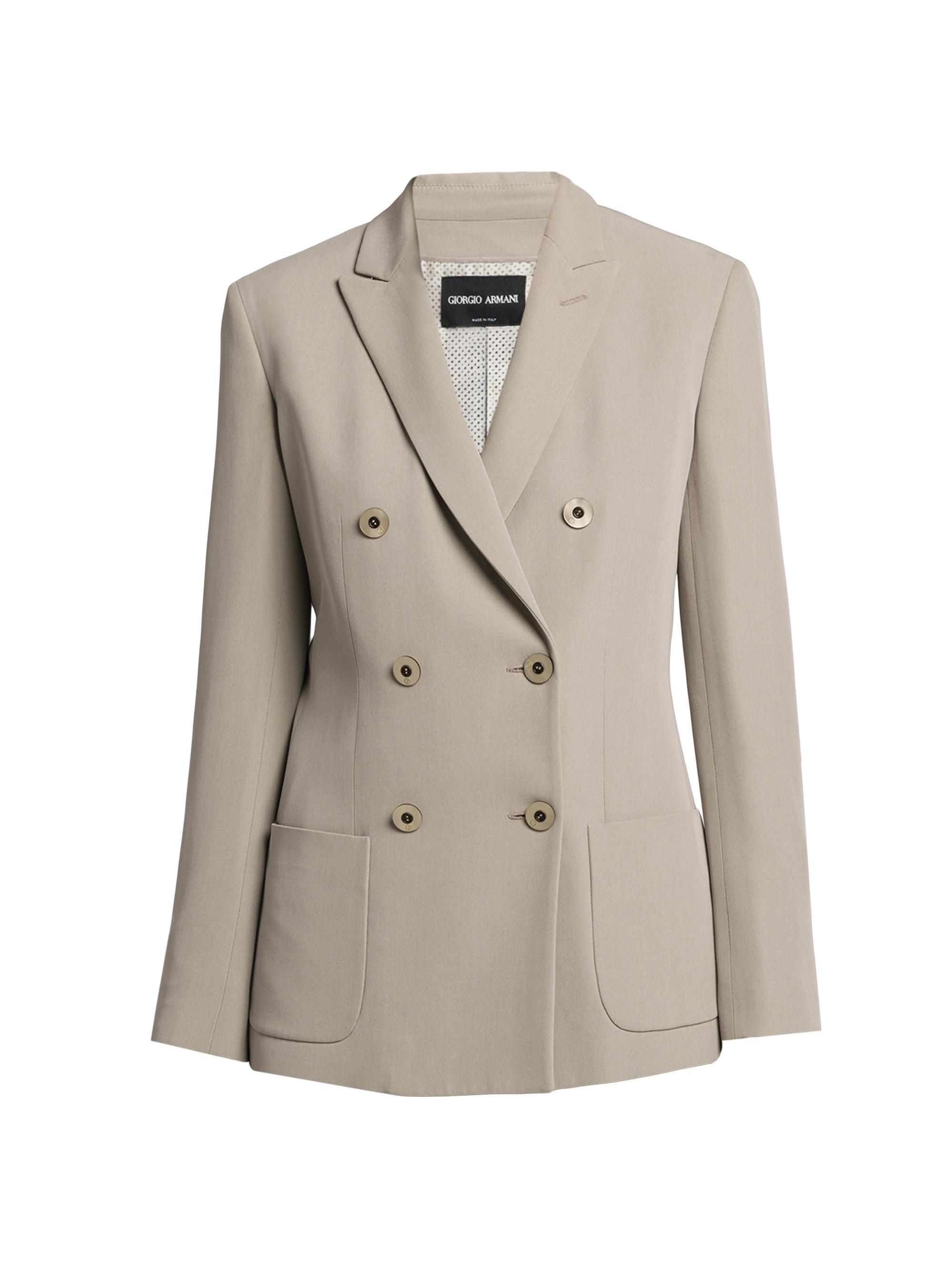Giorgio Armani Women's Silk Double-Breasted Blazer - Dunes