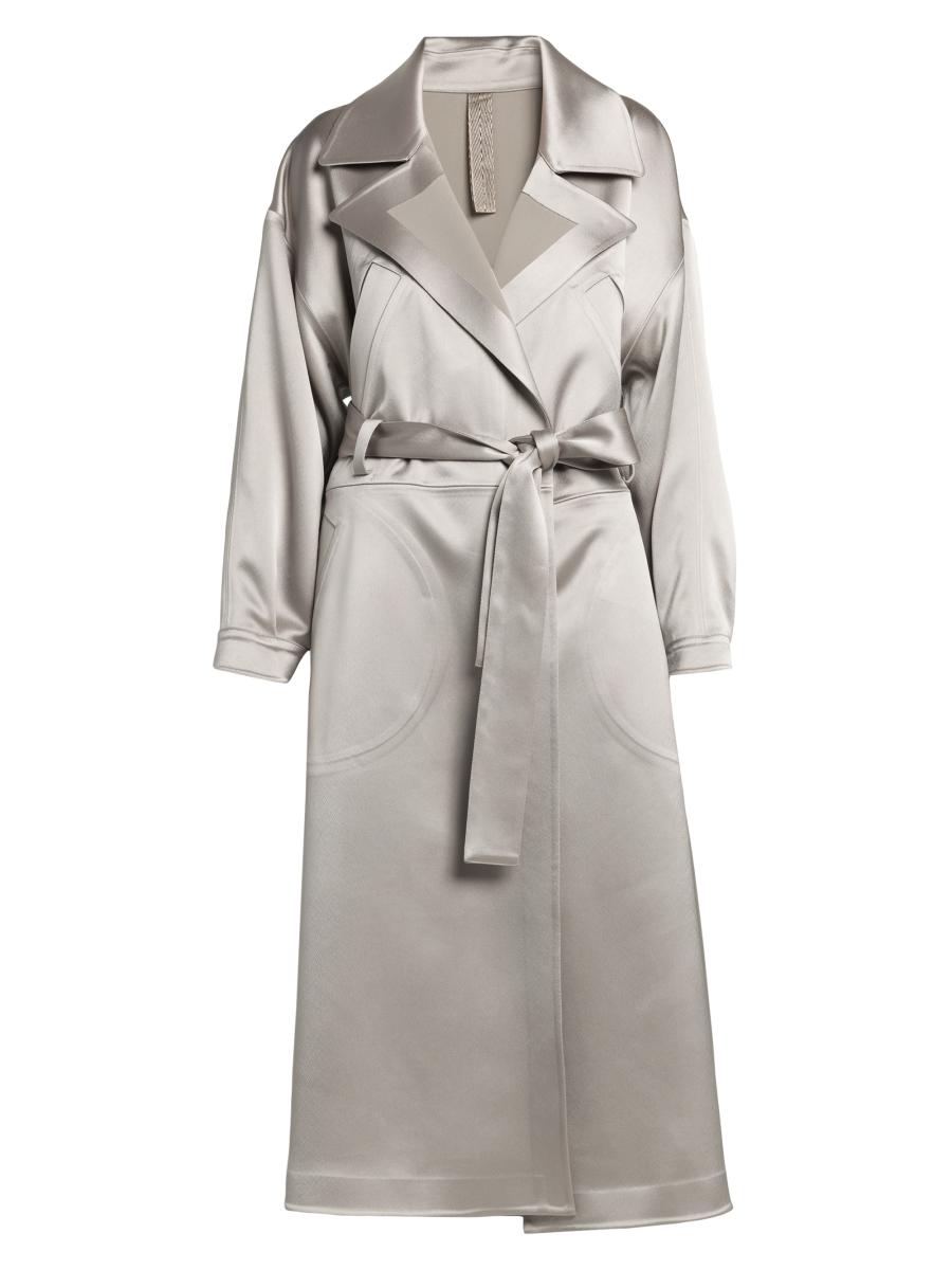 Giorgio Armani Women's Satin Oversized Trench Coat In Sand