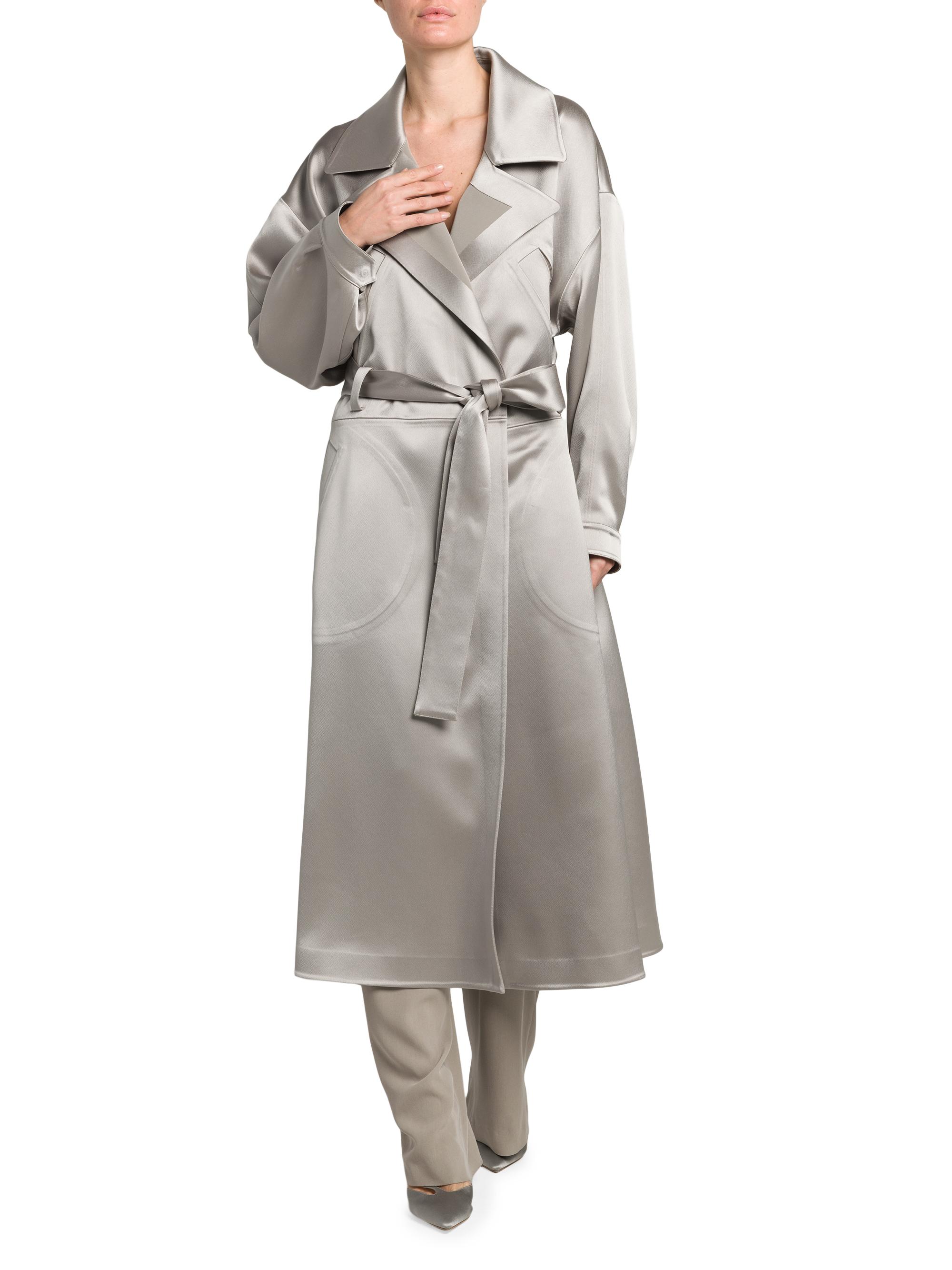 ジャケット・アウター GIORGIO ARMANI long trench coat Giorgio Armani Satin Oversized Trench Coat | Saks Fifth Avenue