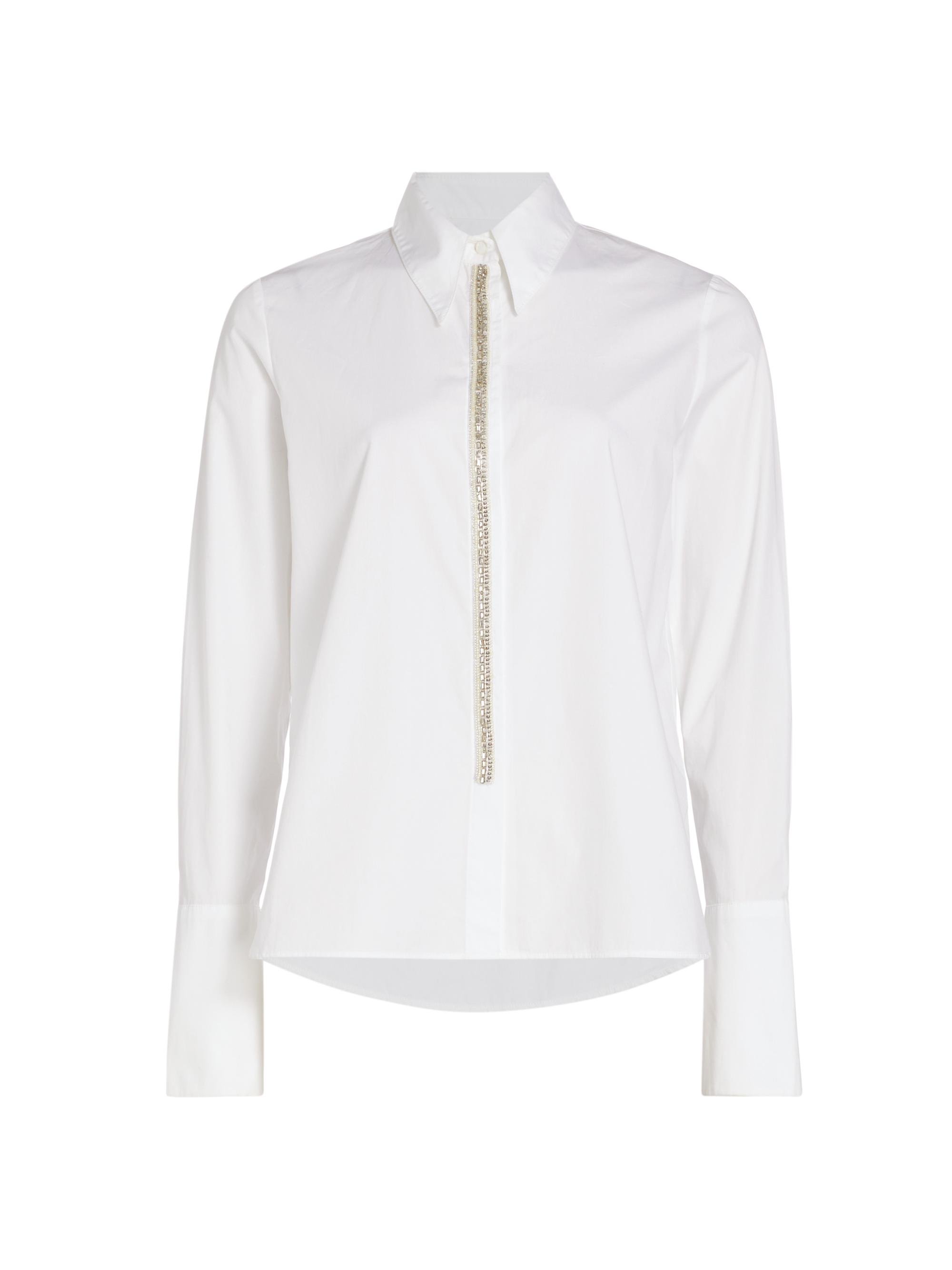 TWP Women's Object of Affect Beaded Cotton Shirt - White