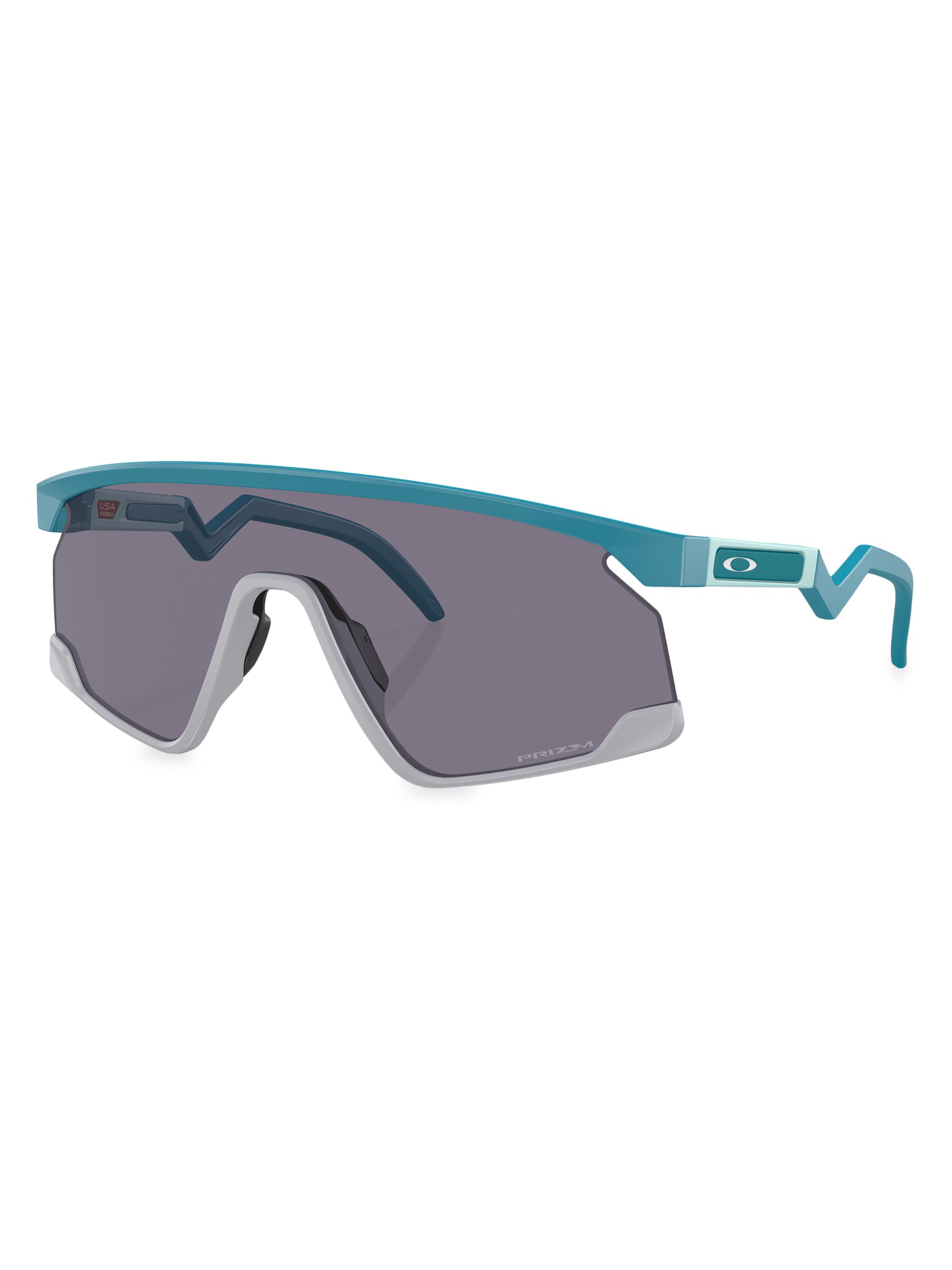 Oakley Men's BXTR Prism Rectangular Shield Sunglasses - Teal Grey Blue Grey
