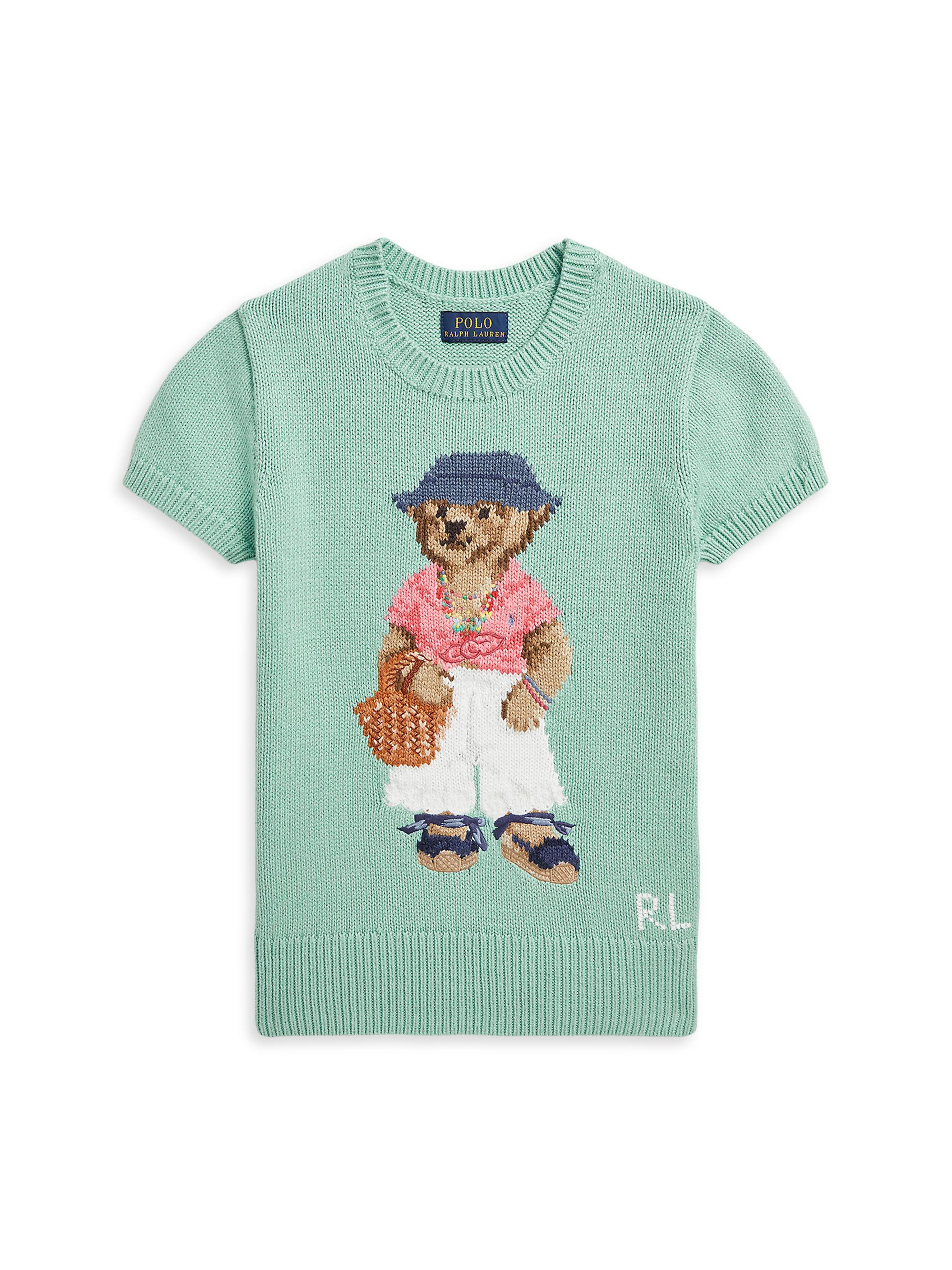 Ralph Lauren Kids Polo Bear-print jersey dress - Blue