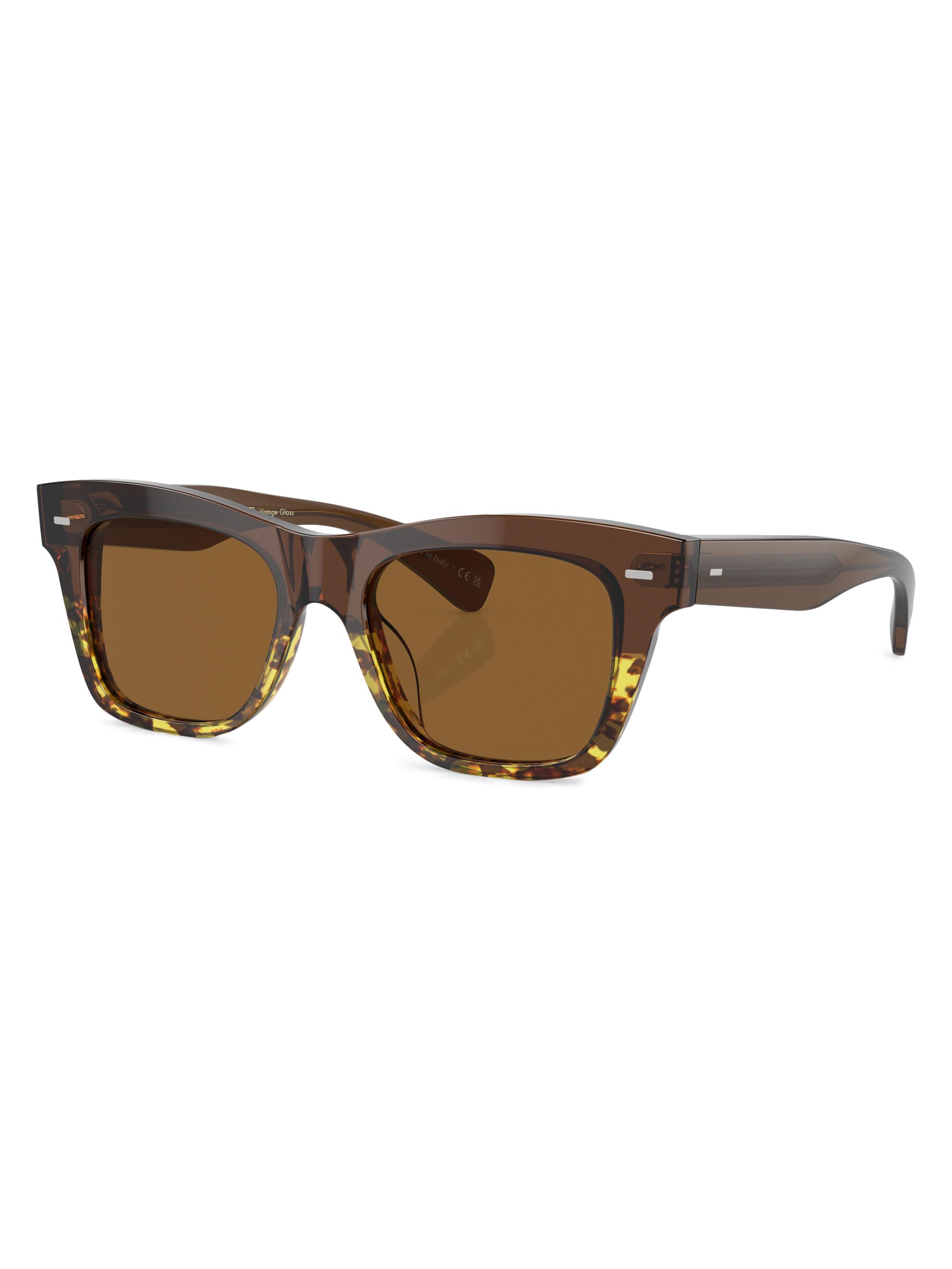 Oliver Peoples Women's Ms. Oliver Pillow 51MM Square Sunglasses - Transparent Havana Orange