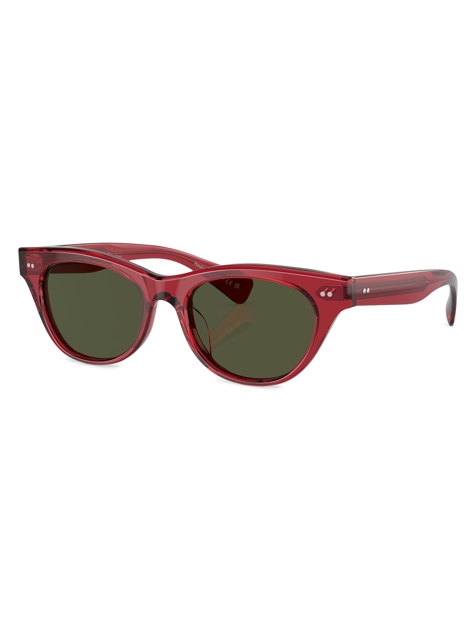Oliver Peoples Women's Avelin 52MM Cat-Eye Sunglasses - Transparent Red Green