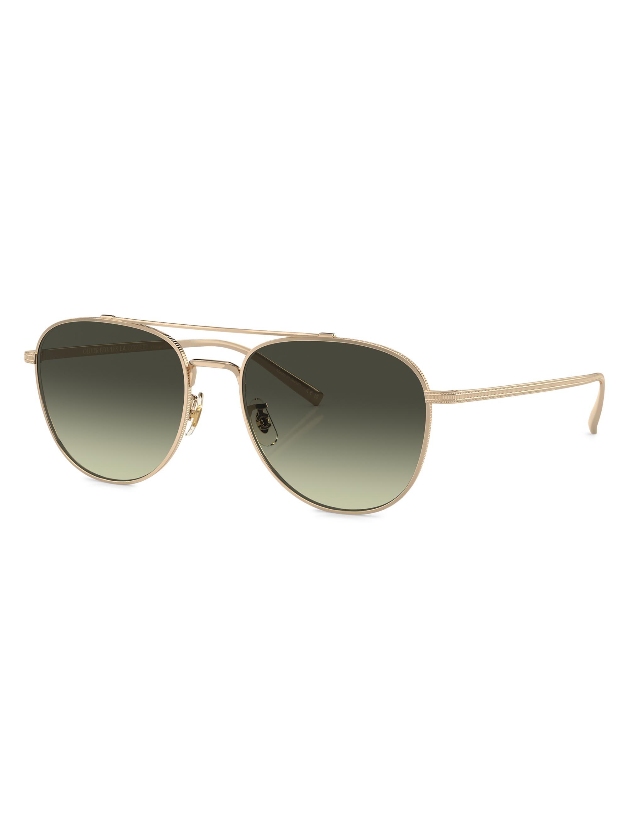 Oliver Peoples Women's Rivetti 55MM Aviator Sunglasses - Gold Green Gradient
