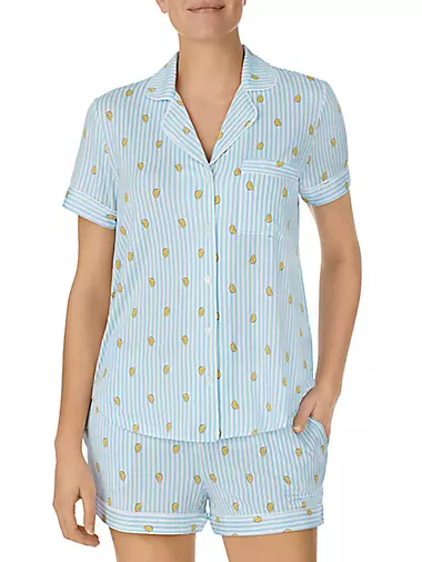 Citrus Striped 2-Piece Pajama Set