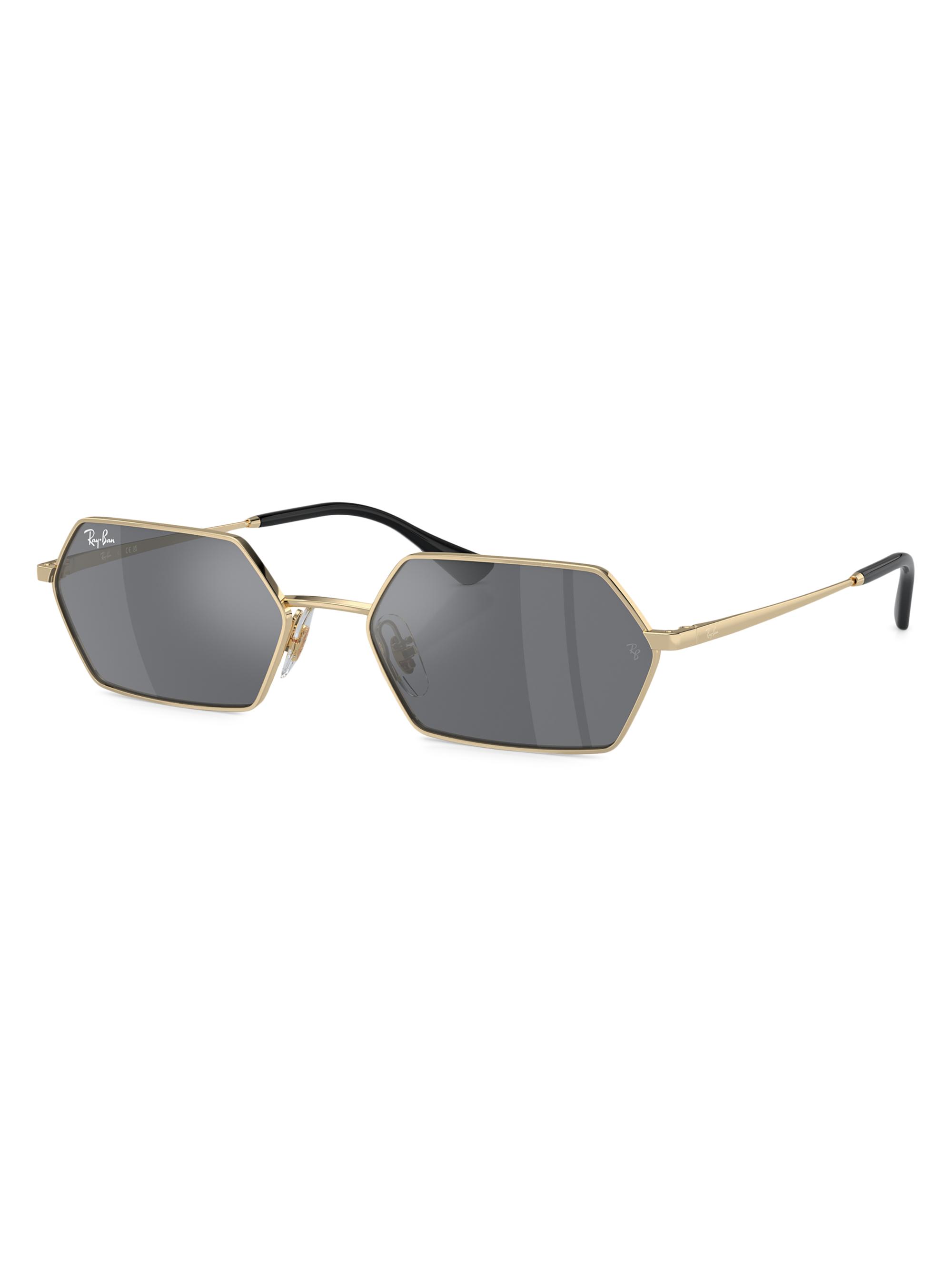 Ray-Ban Women's Yevi 58MM Geometric Sunglasses - Gold Grey
