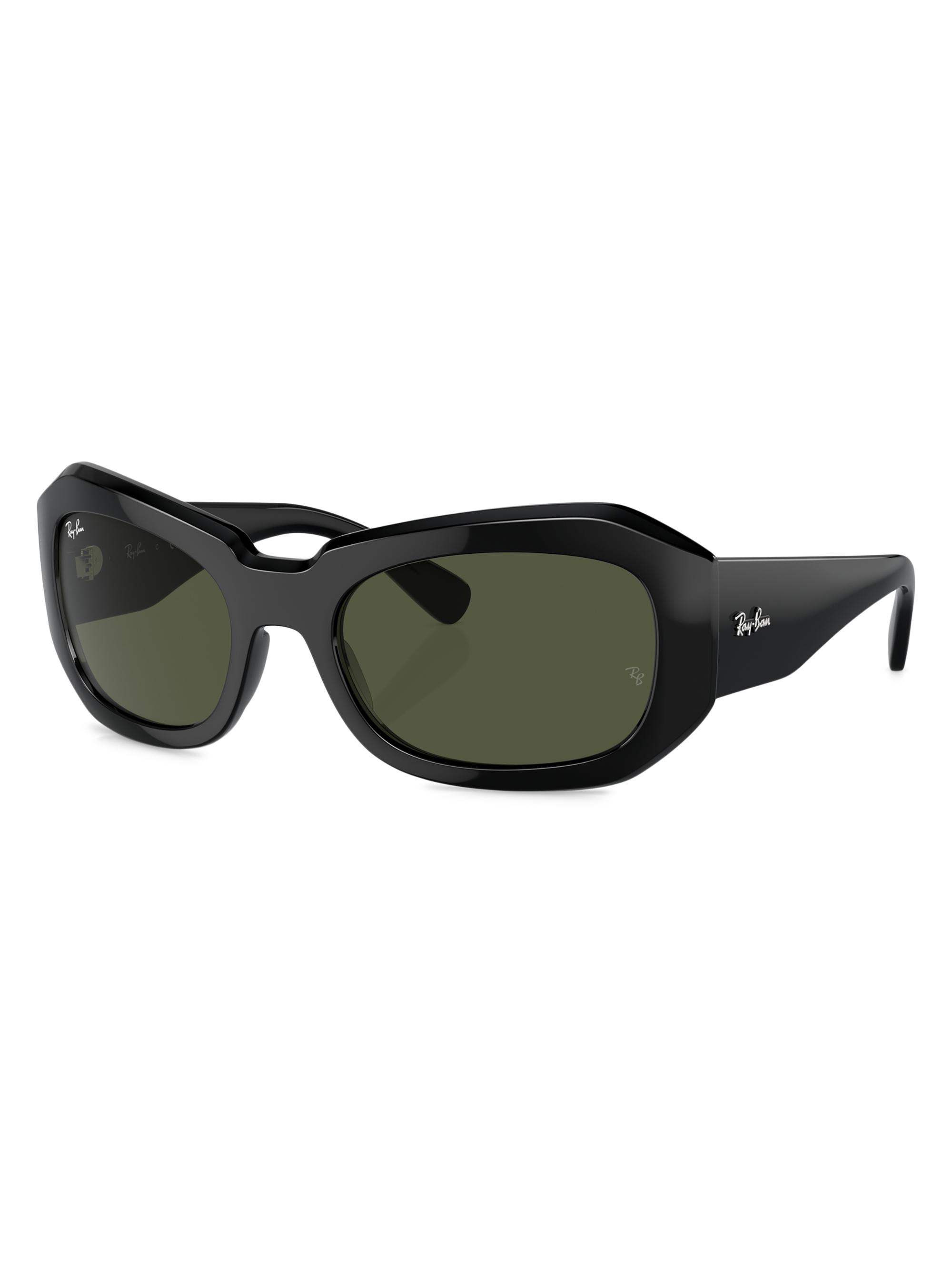 Ray-Ban Women's Beate Pillow 56MM Wrap Sunglasses - Black Dark Green