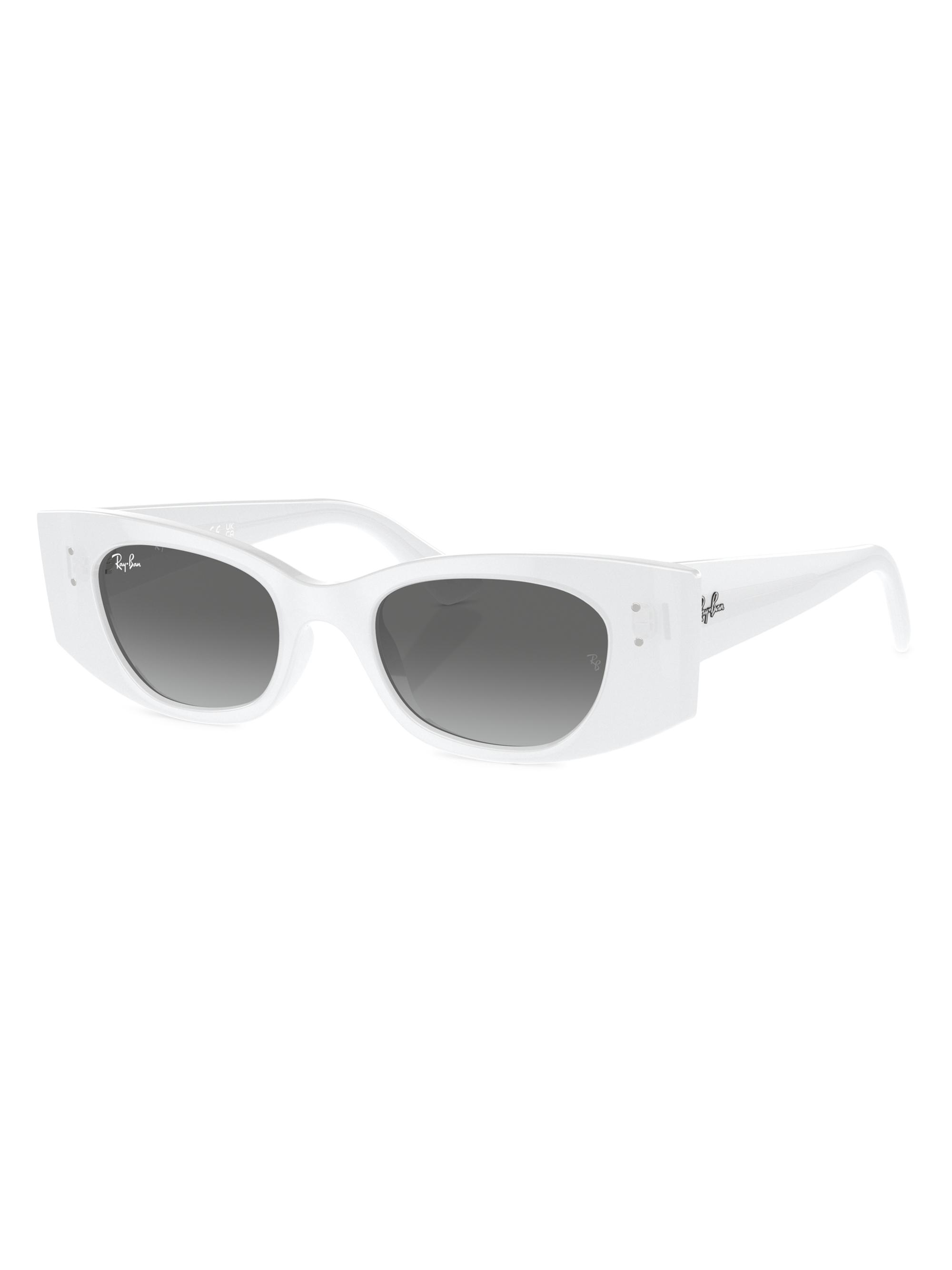 Ray-Ban Women's RB4427 Kat 49MM Rectangular Sunglasses - White Grey Gradient