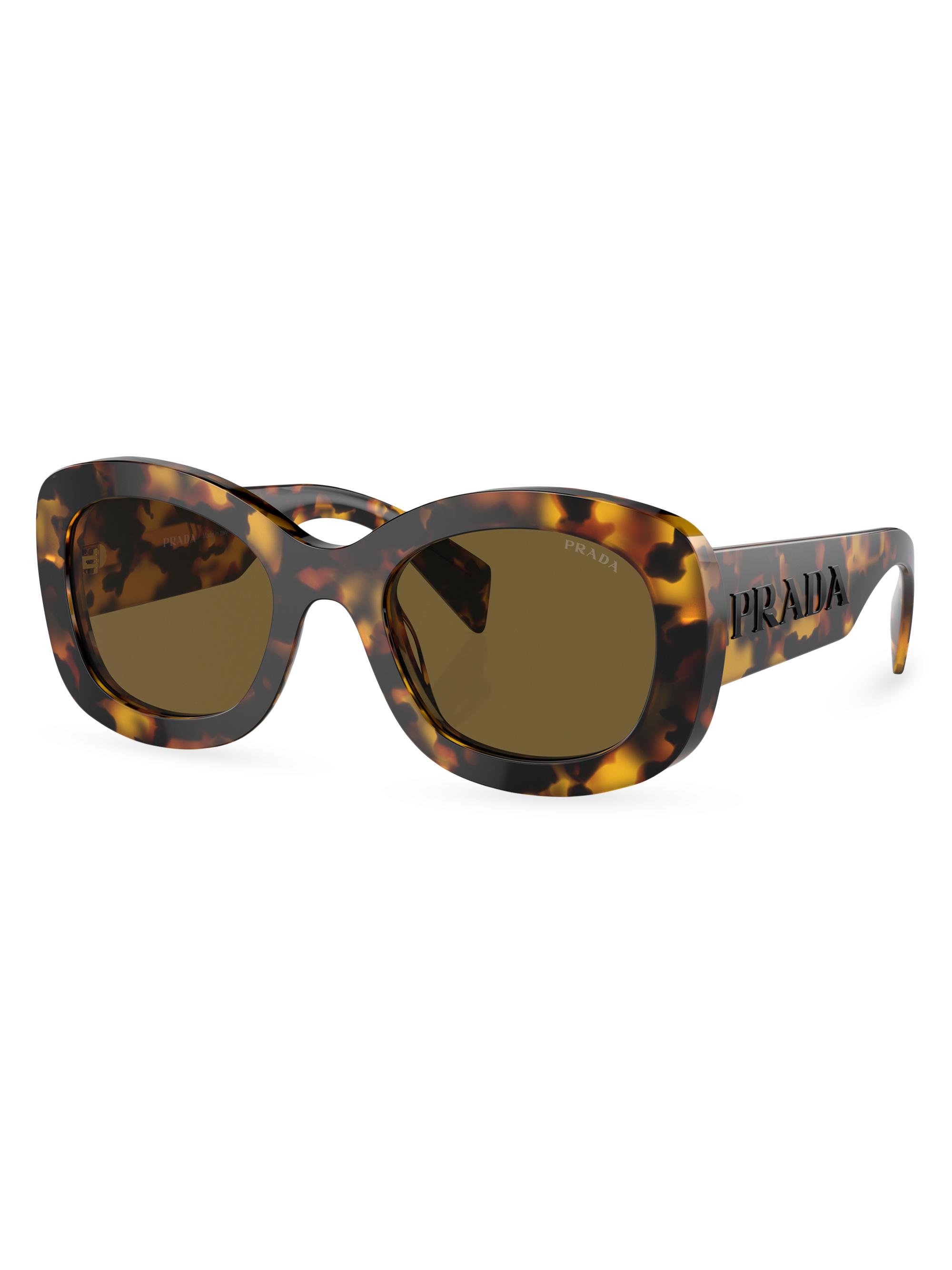 Prada Women's 55MM Oval Sunglasses - Havana Dark Brown