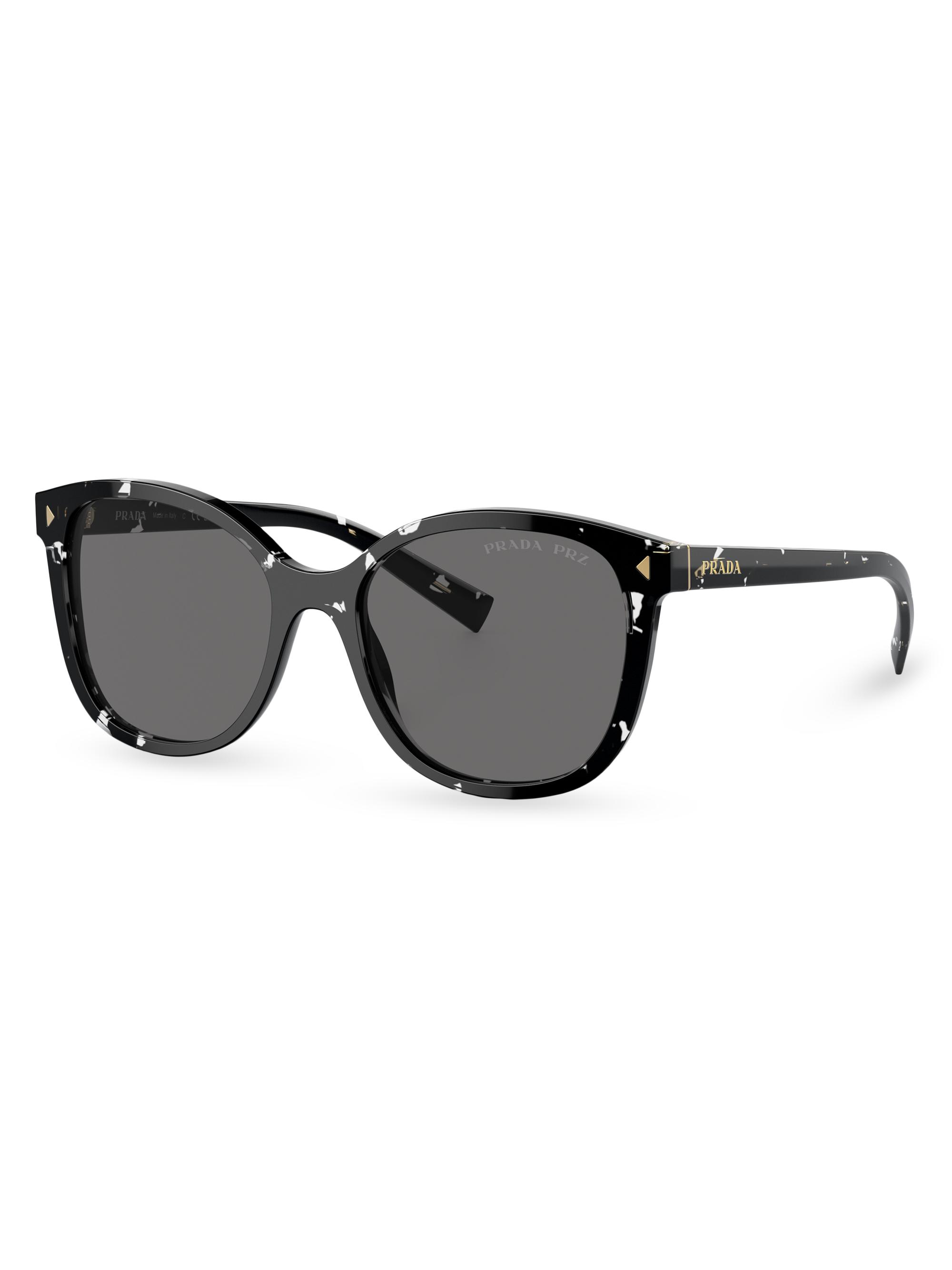 Prada Women's 53MM Square Sunglasses - Black White Dark Grey