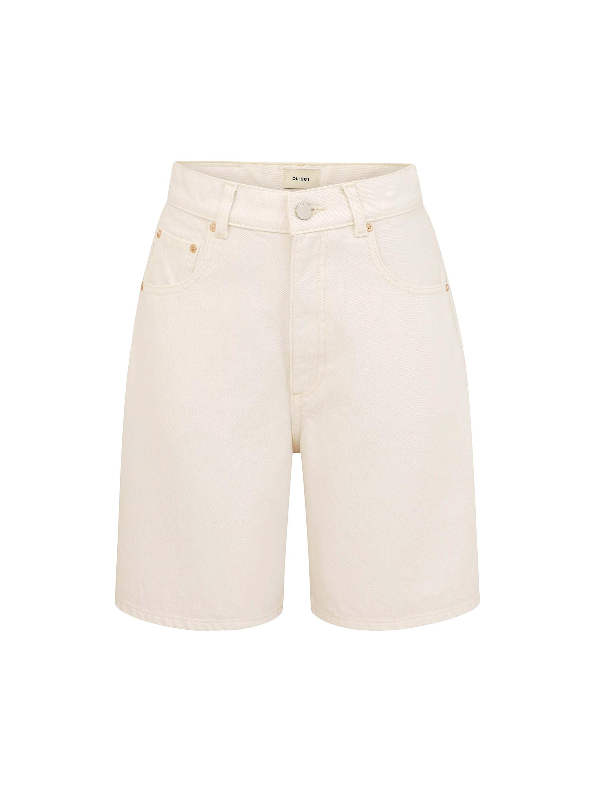 DL1961 Women's Taylor Ultra High Rise Denim Shorts - Flax